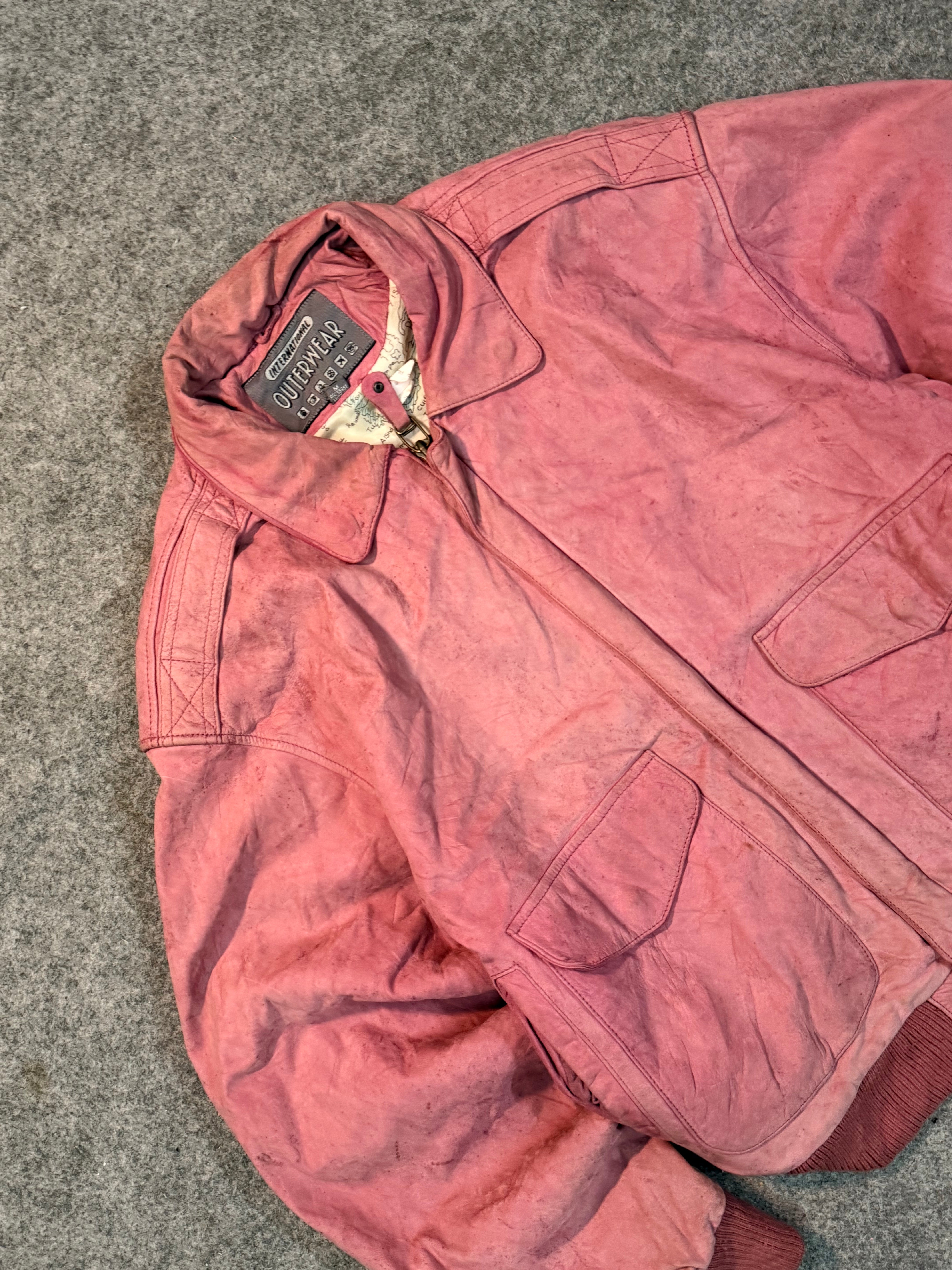 Bomber leather jacket(S/M/L)