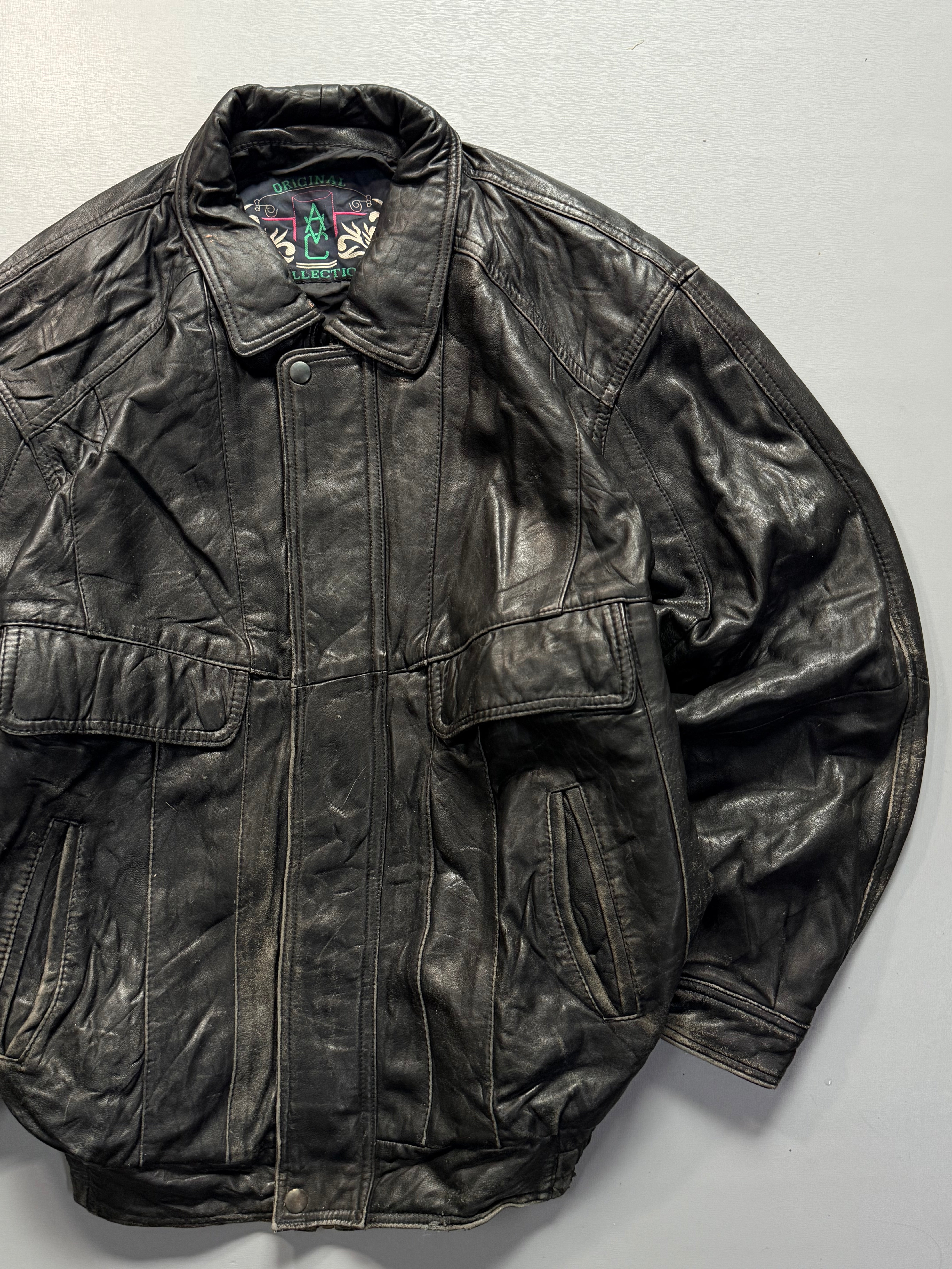 Bomber leather jacket(L/XL)