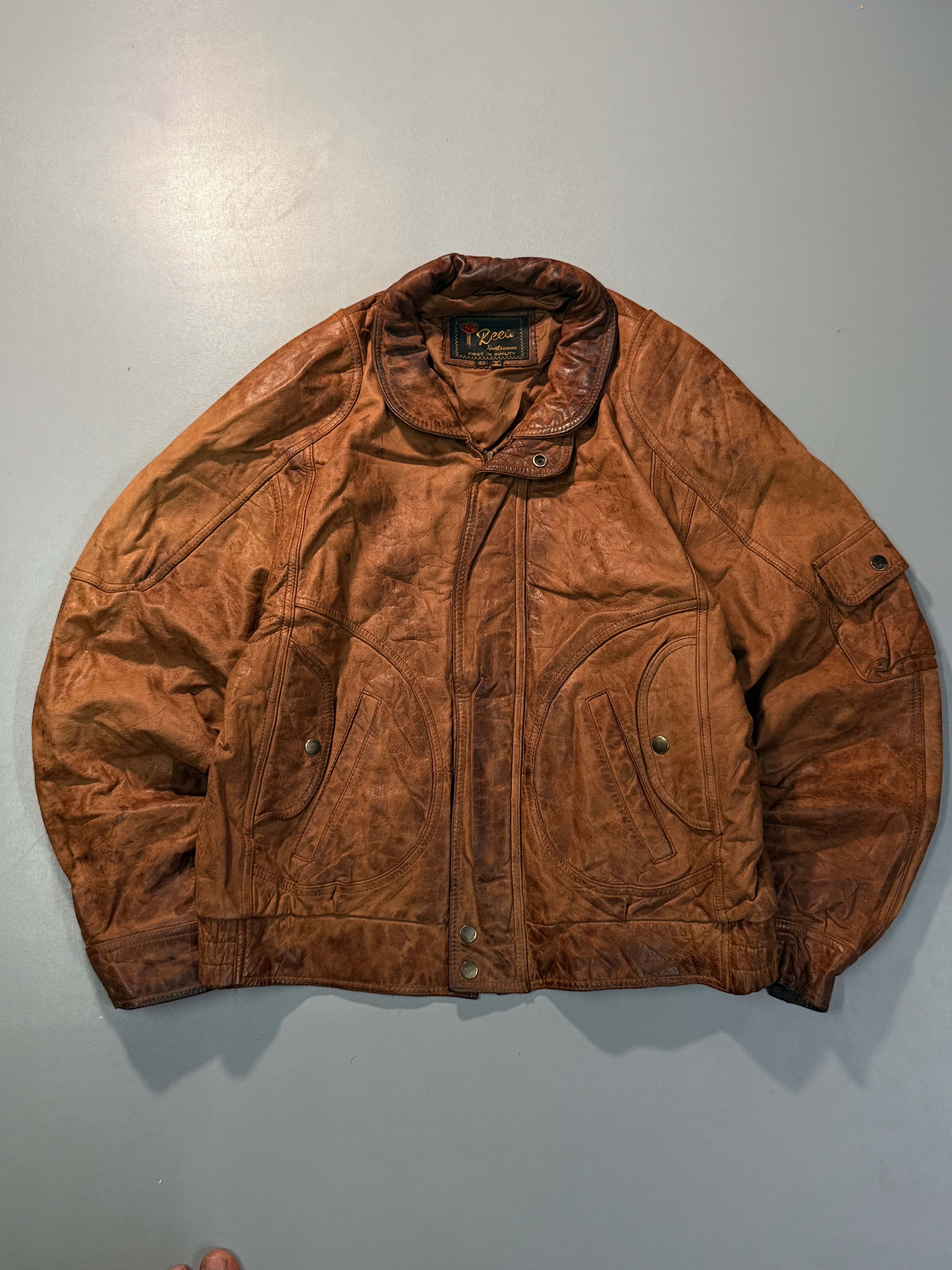 Bomber leather jacket(S/M)