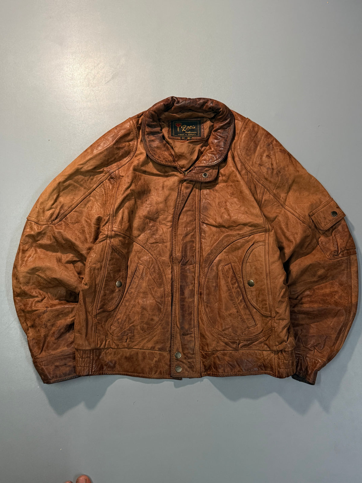 Bomber leather jacket(S/M)
