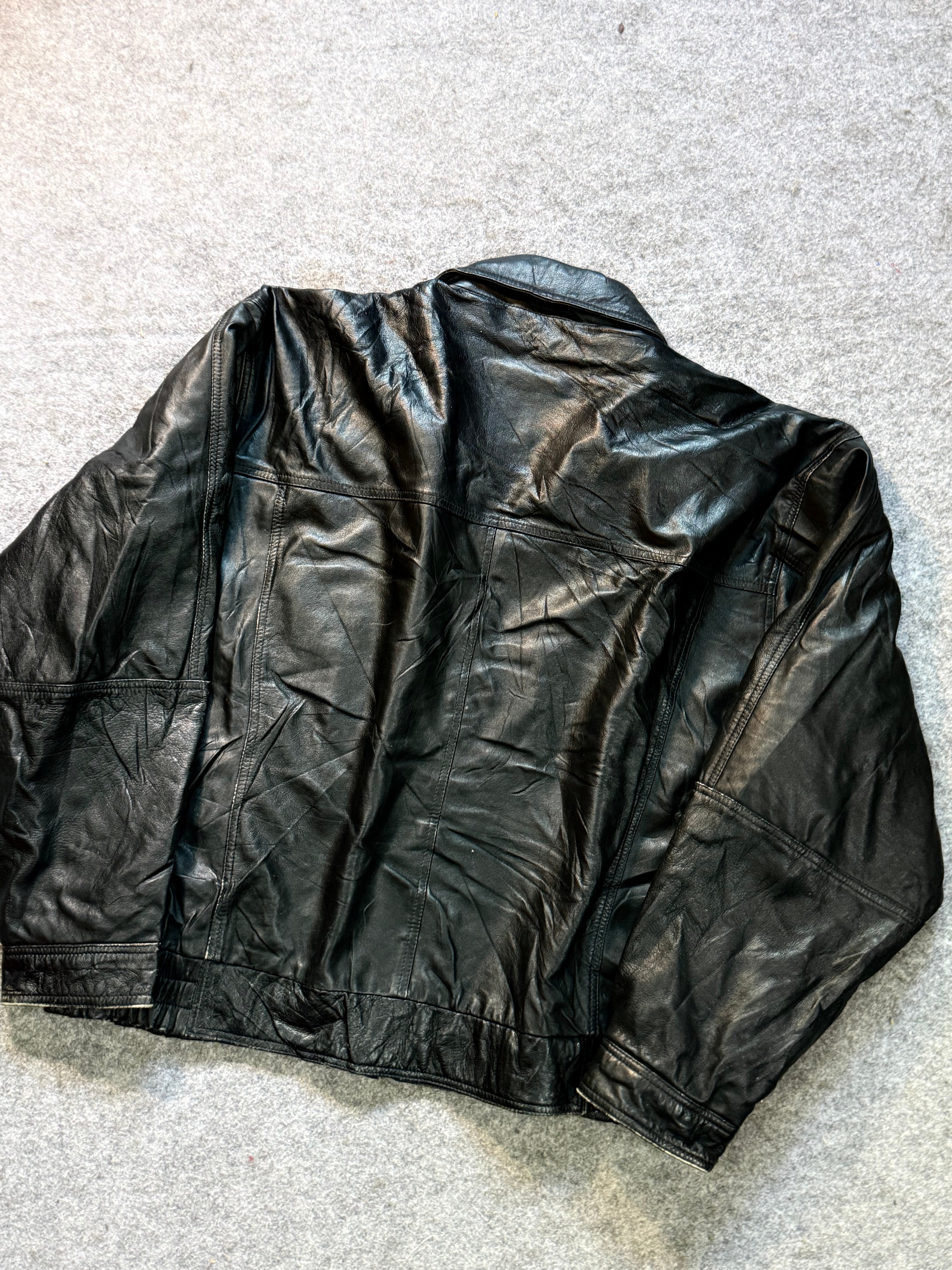Bomber leather jacket(M/L)