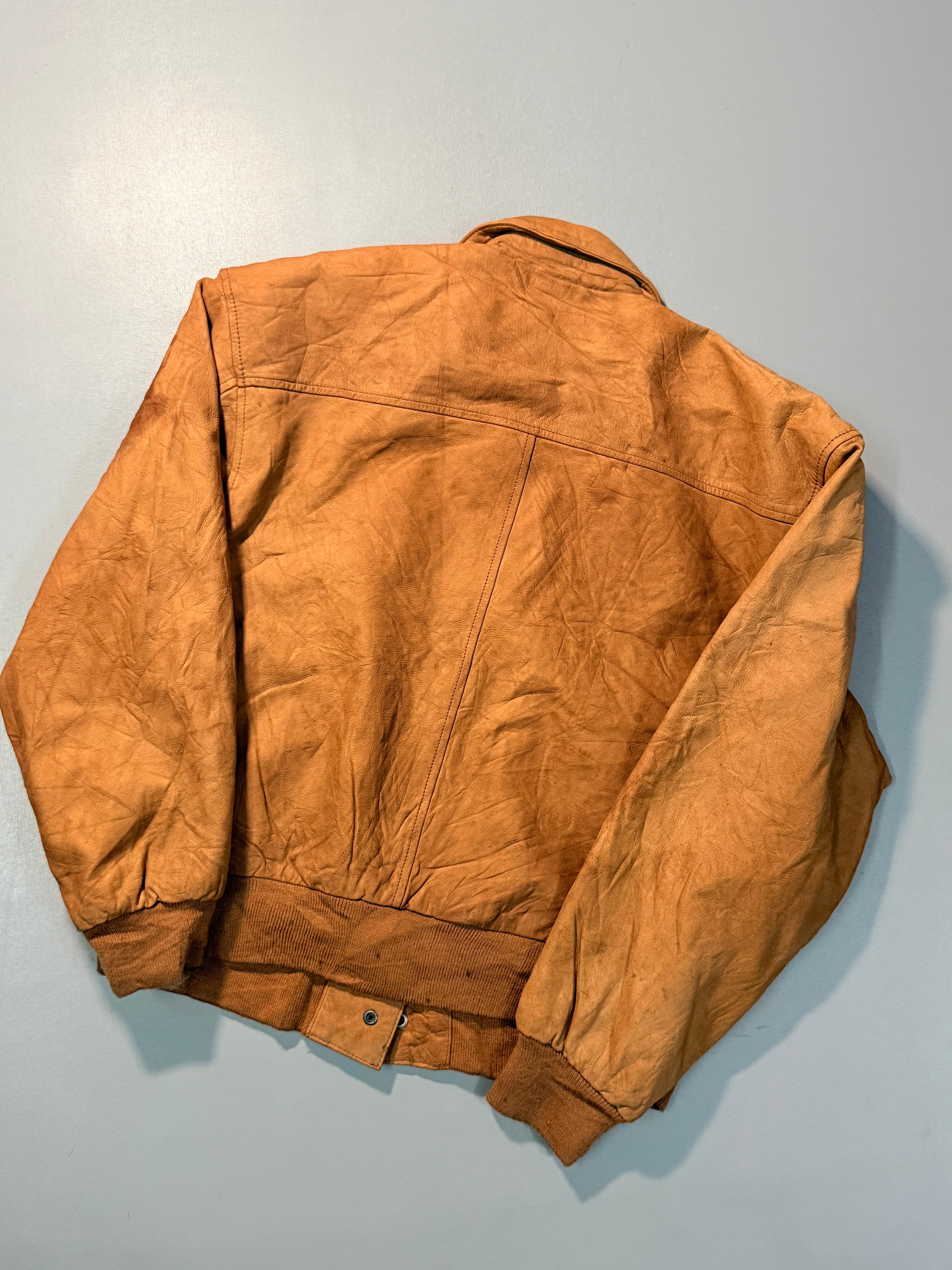 Bomber leather jacket(XS/S)