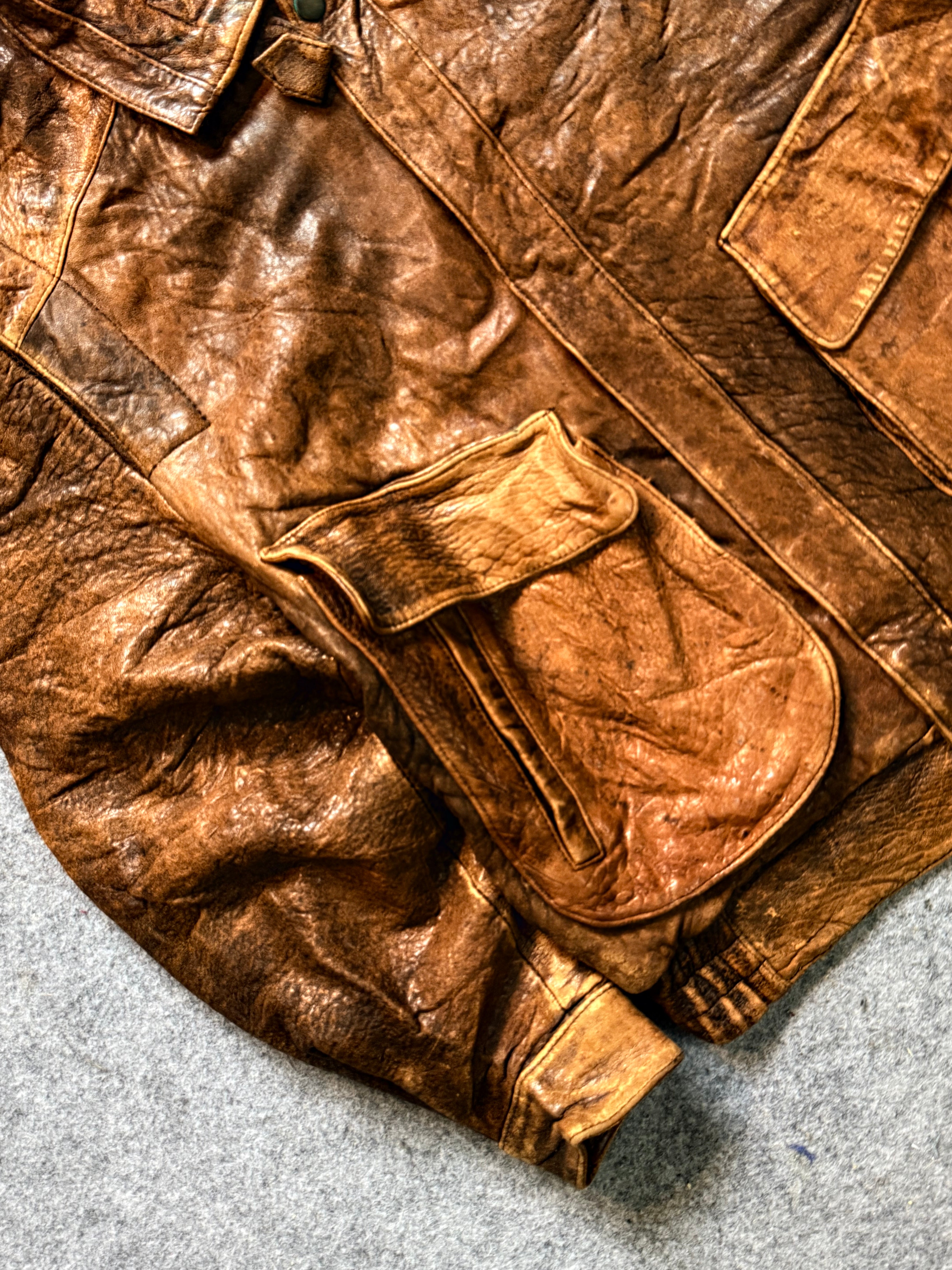 Pilot bomber leather jacket(M/L/XL)