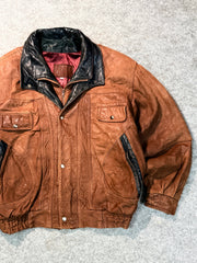 Bomber leather jacket(XL+)