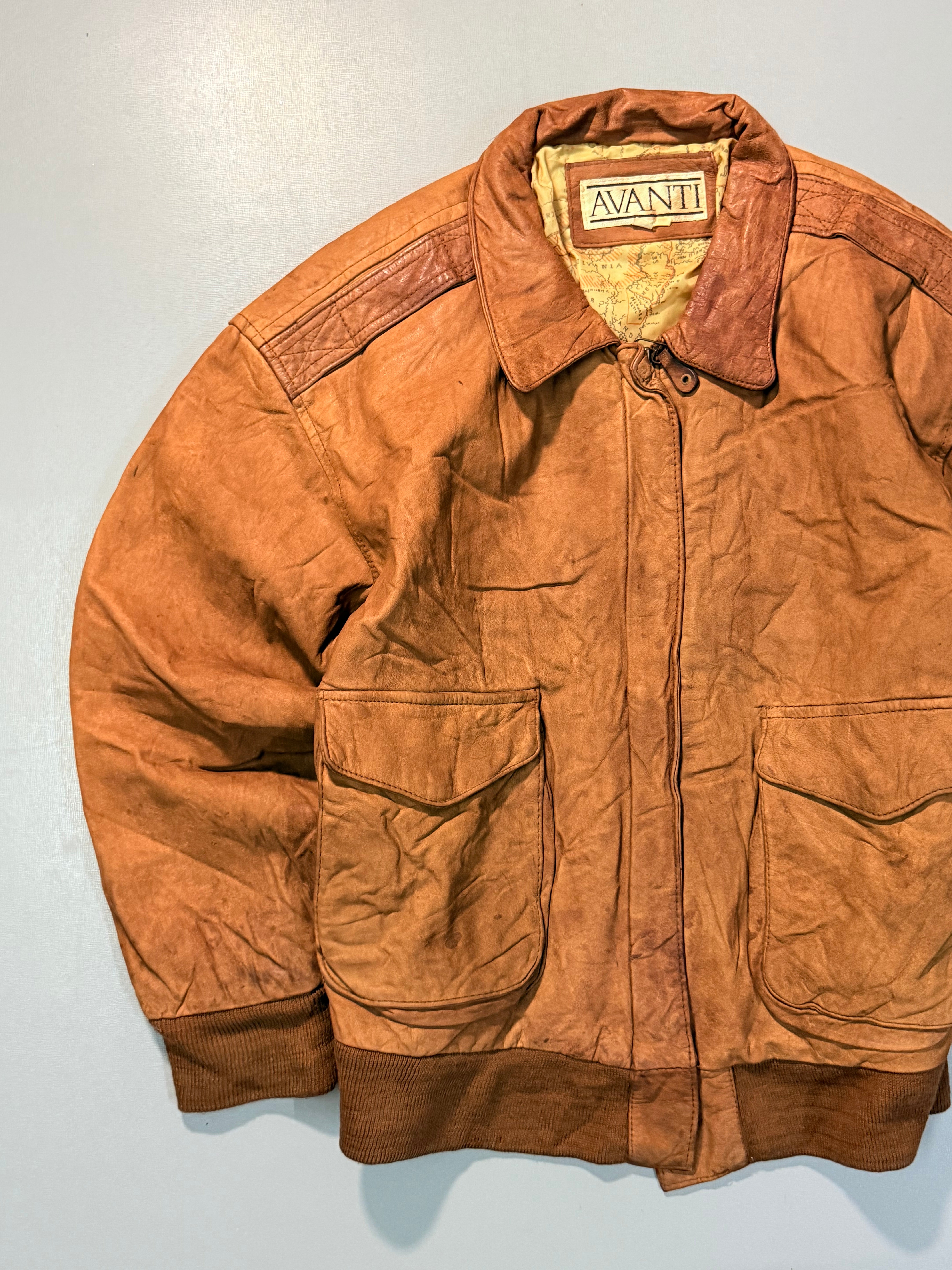 Bomber leather jacket(XS/S)