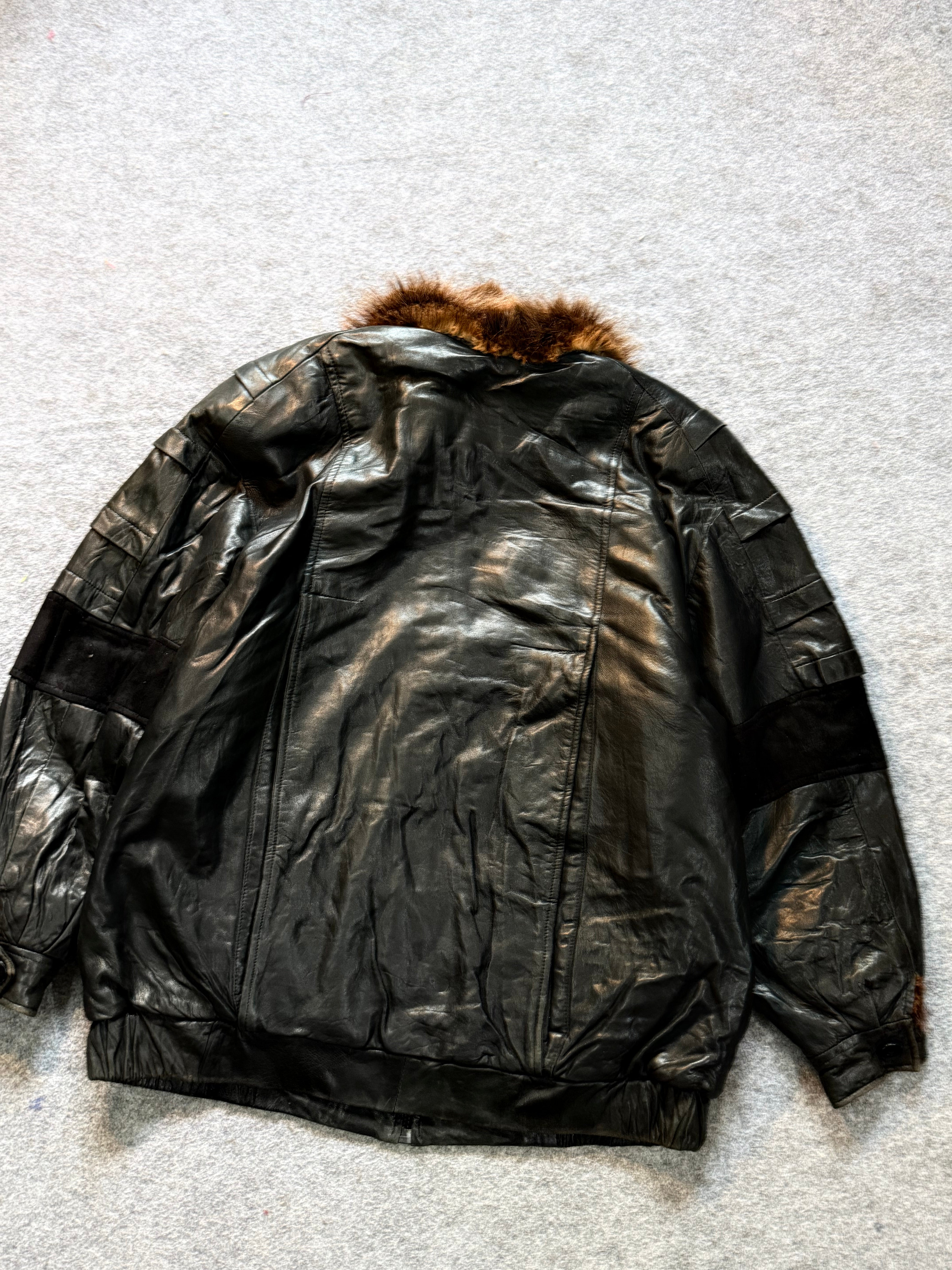 Bomber leather jacket(L/XL)