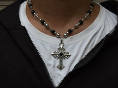 Black cross necklace