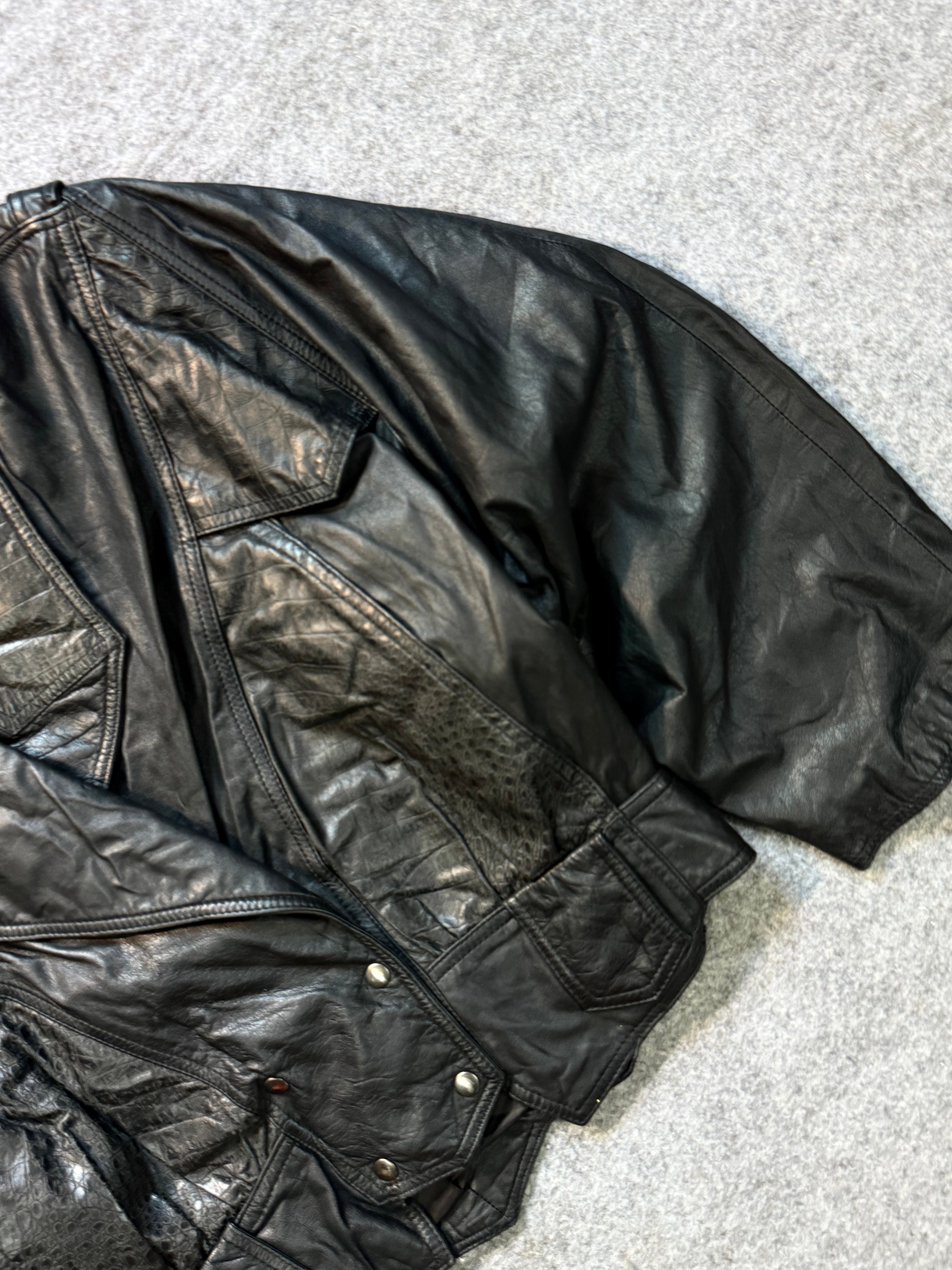 Bomber leather jacket(xs/S)