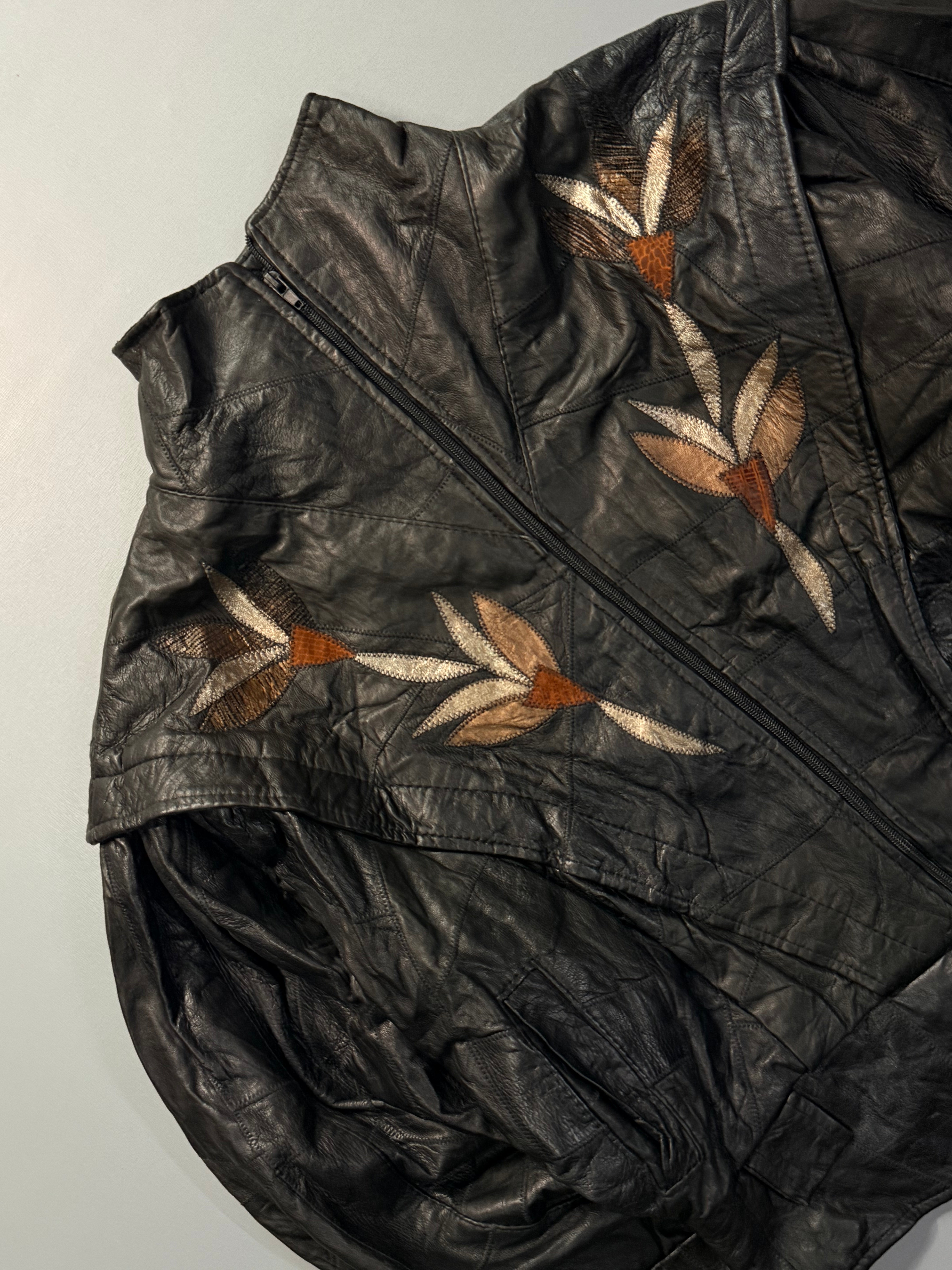 Bomber leather jacket(S/M)