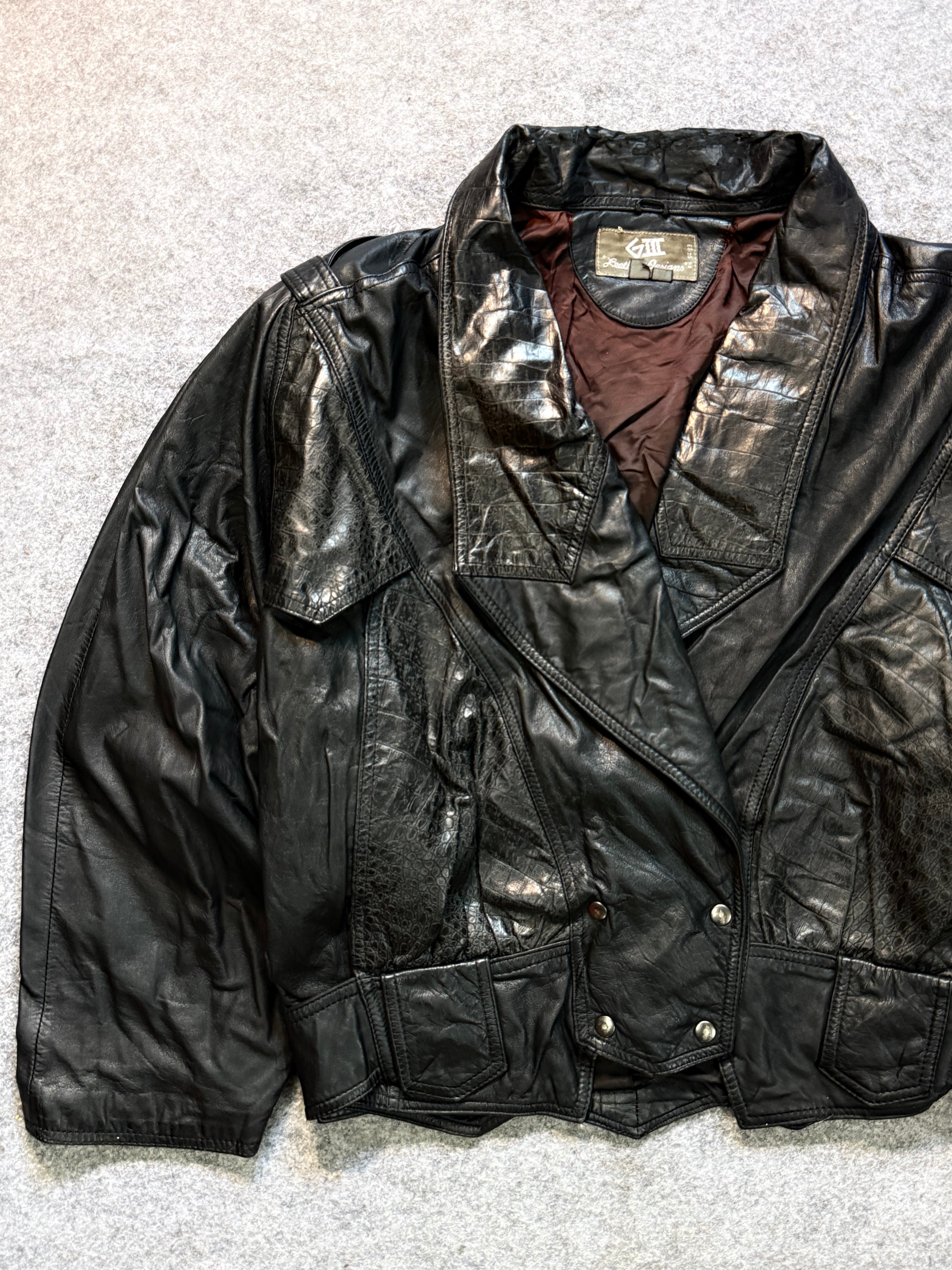 Bomber leather jacket(xs/S)