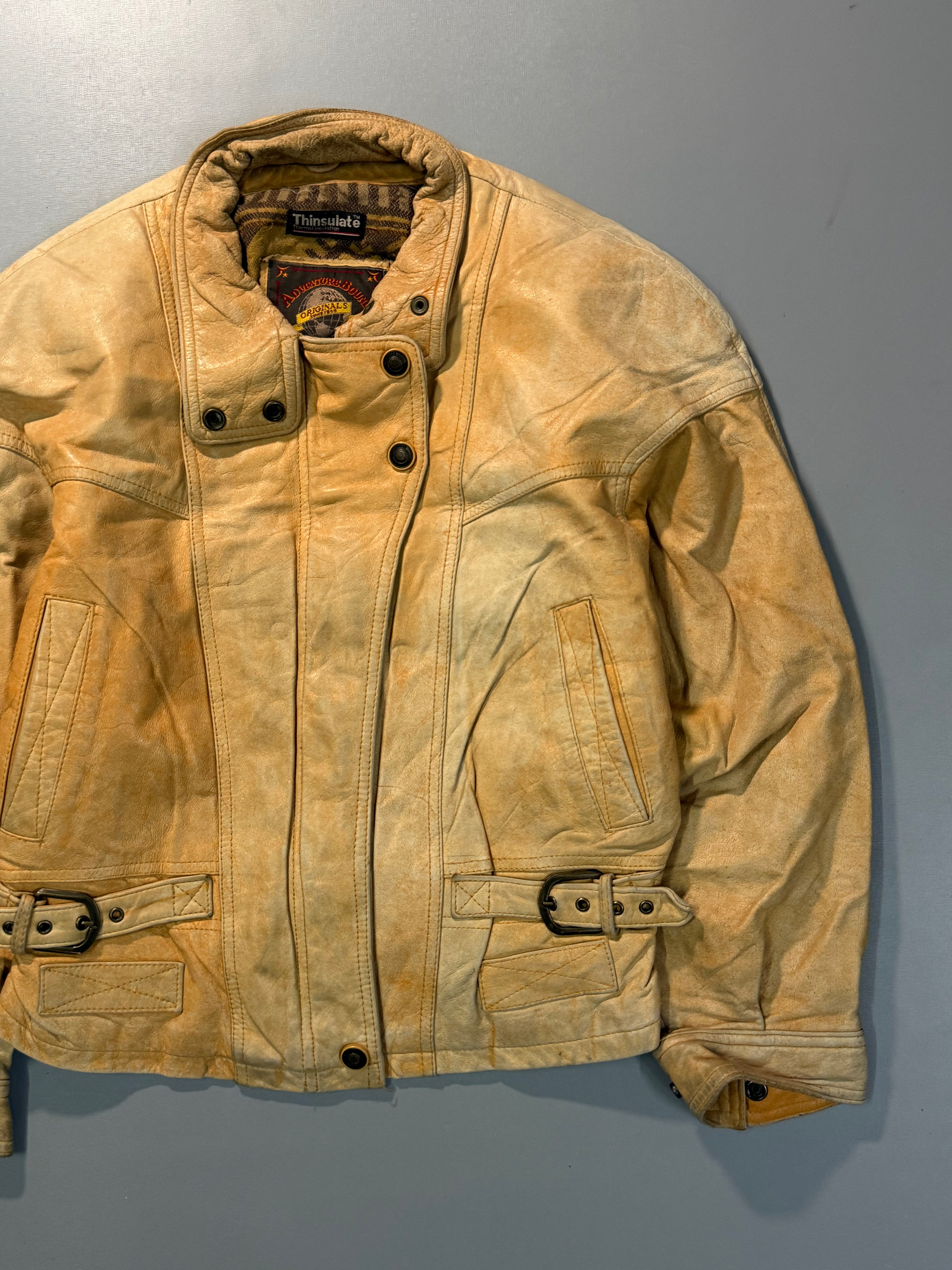 Bomber leather jacket(XS/S)