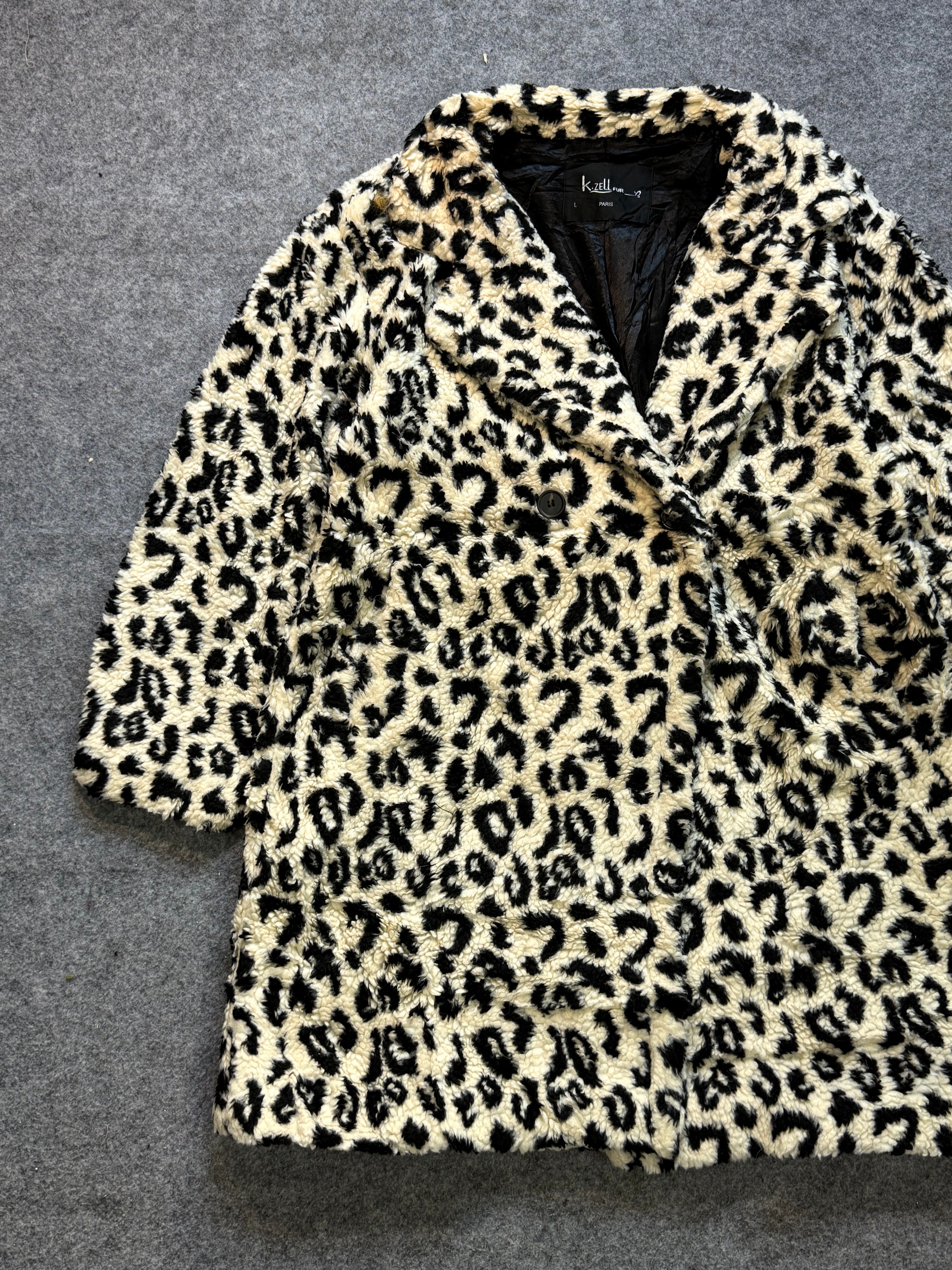 Animal print fur coat(M/L/Xl)