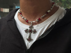 Red cross necklace