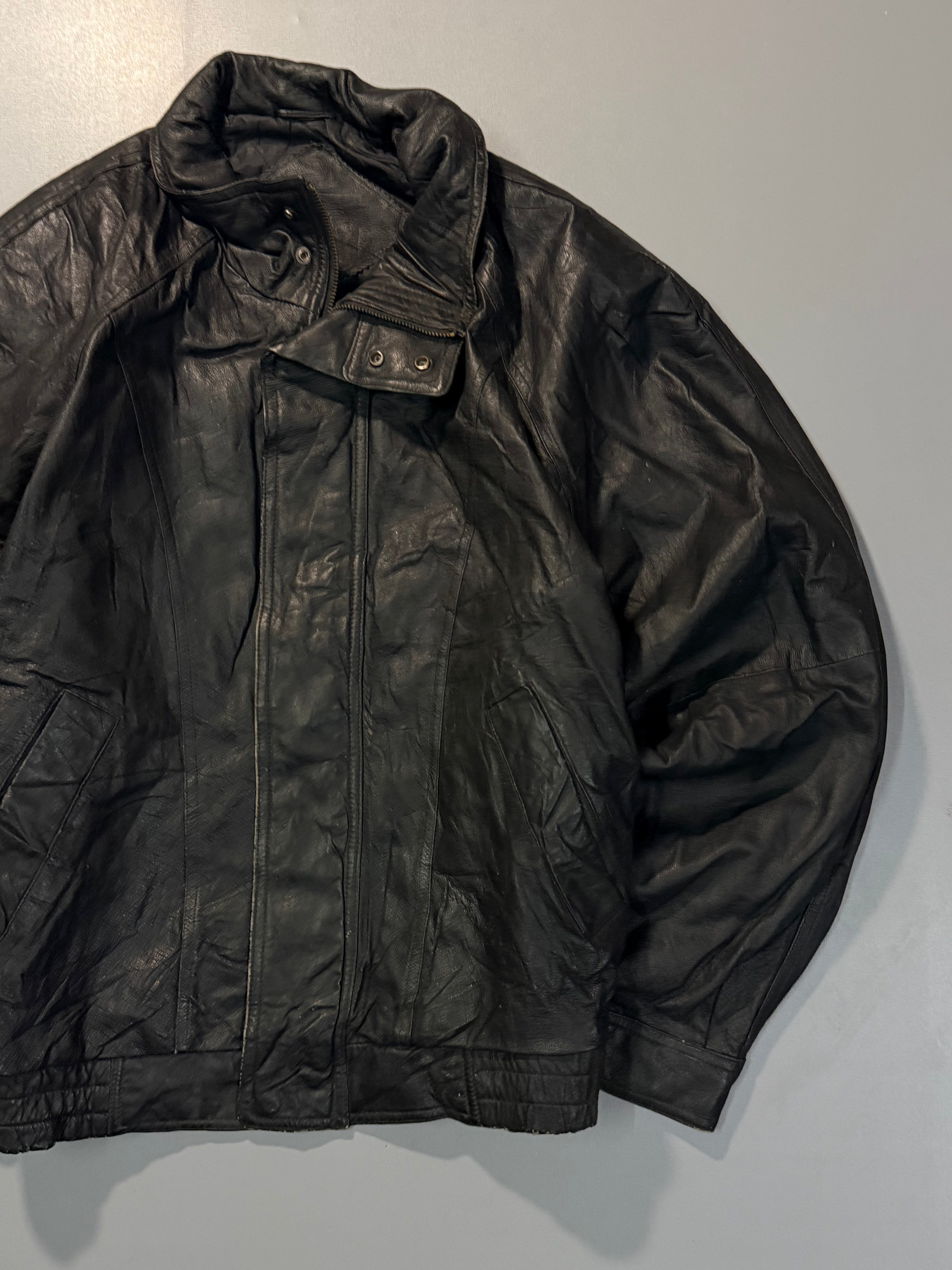 Bomber leather jacket(M/L)