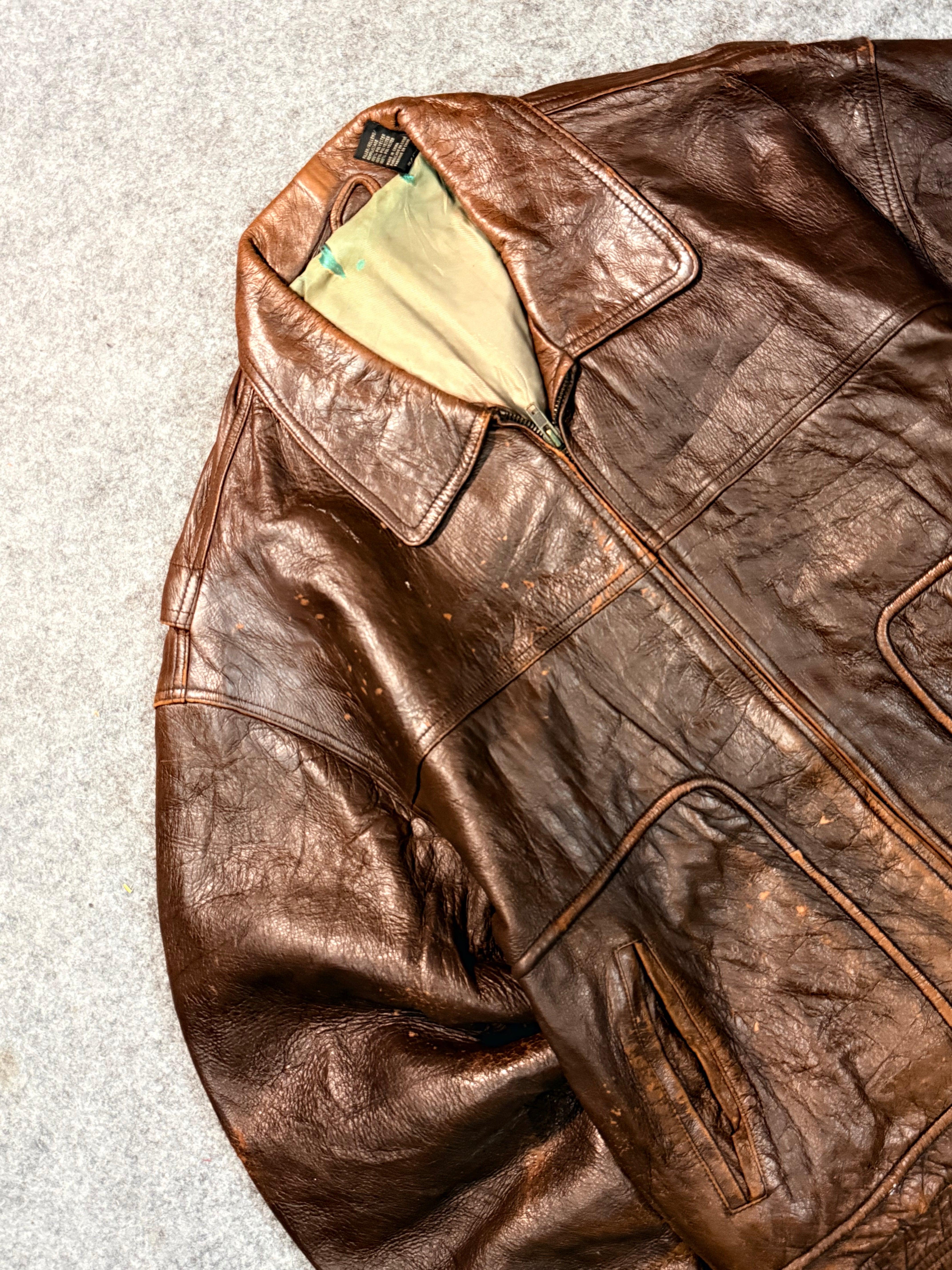 Bomber leather jacket(M/L)
