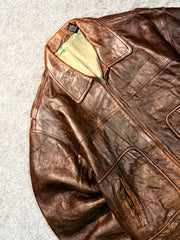 Bomber leather jacket(M/L)
