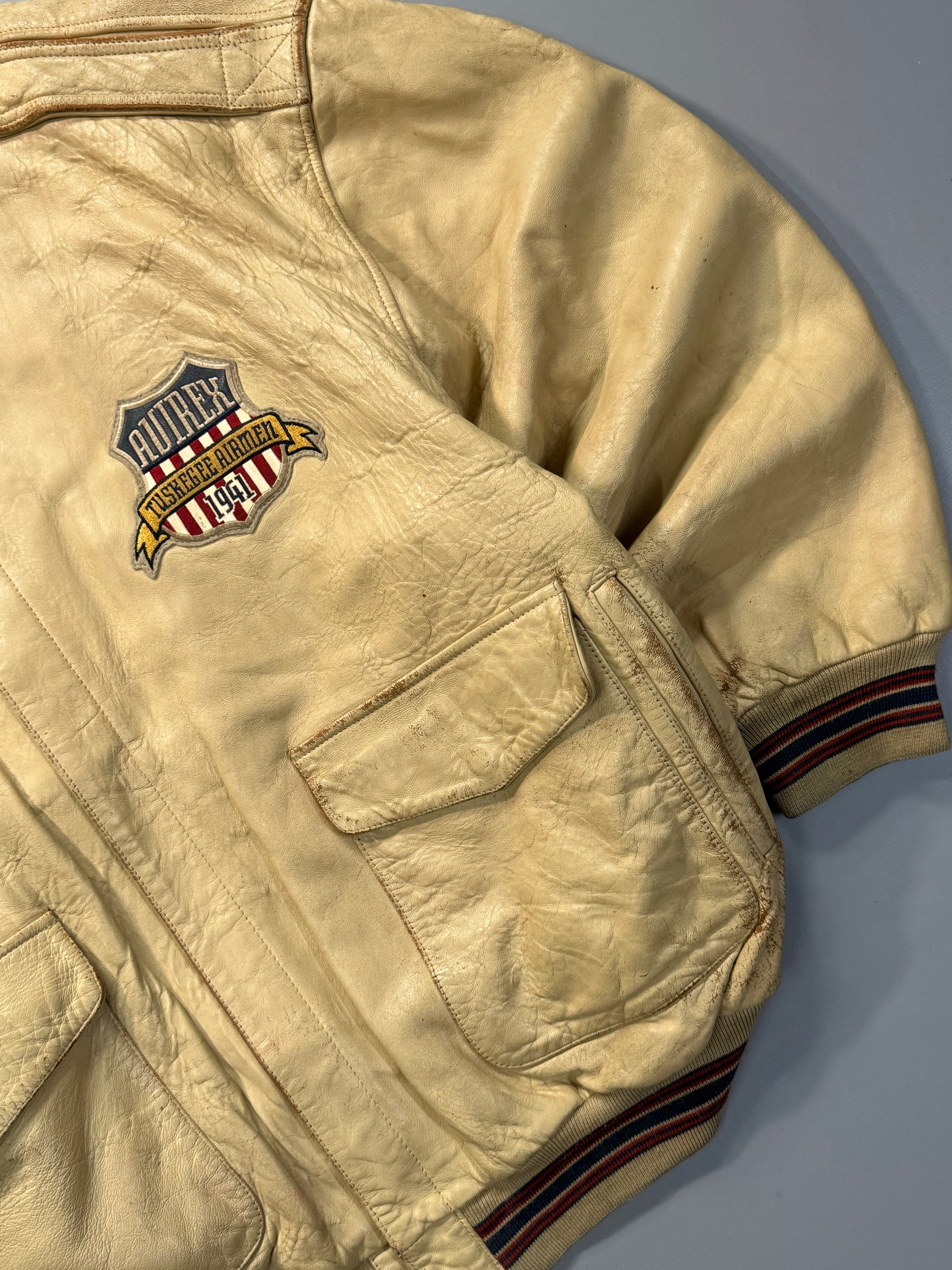 Avirex bomber leather jacket(2XL-3XL)
