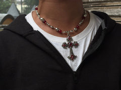 Red cross necklace