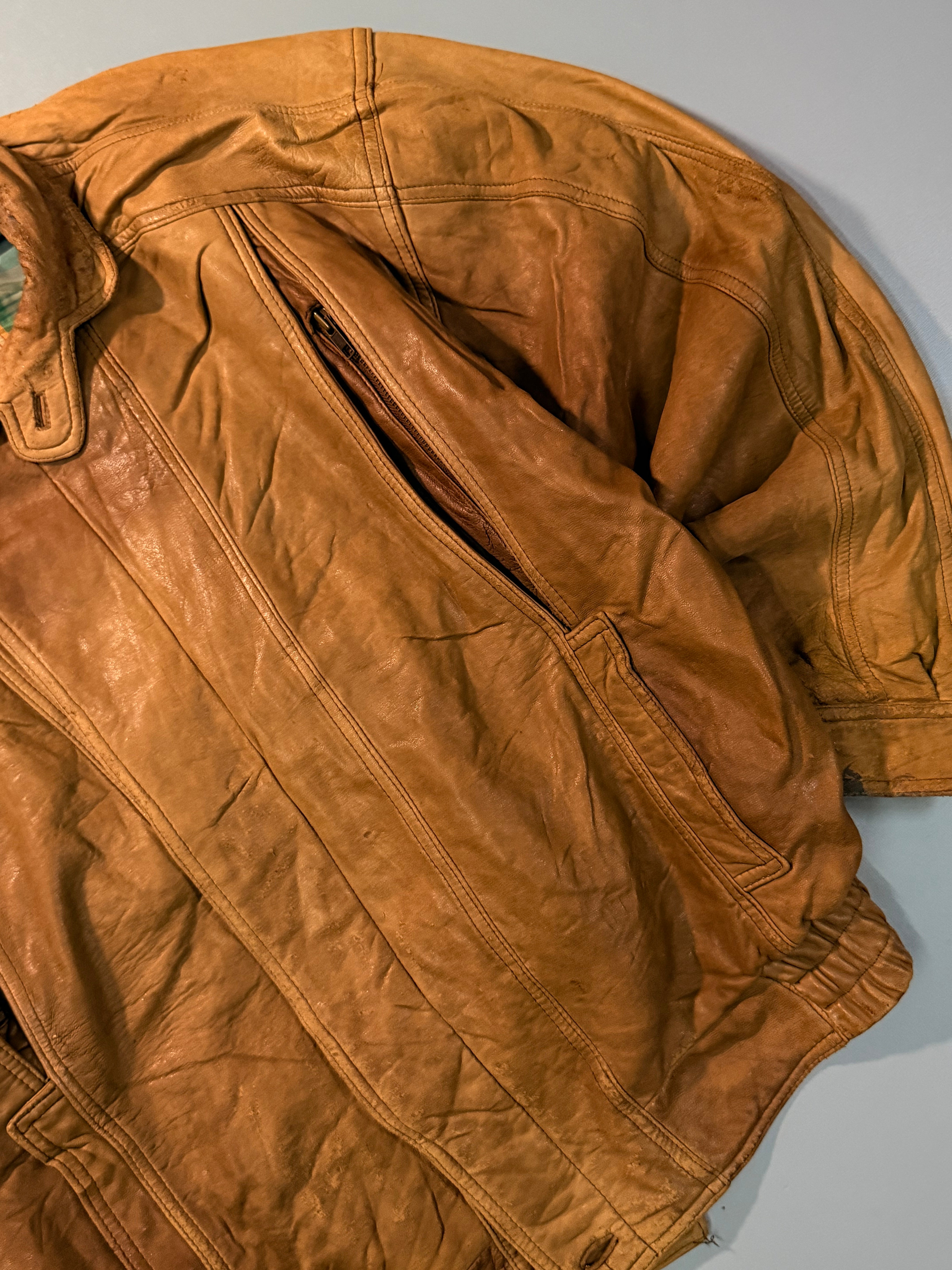 Bomber leather jacket(XL/2XL)