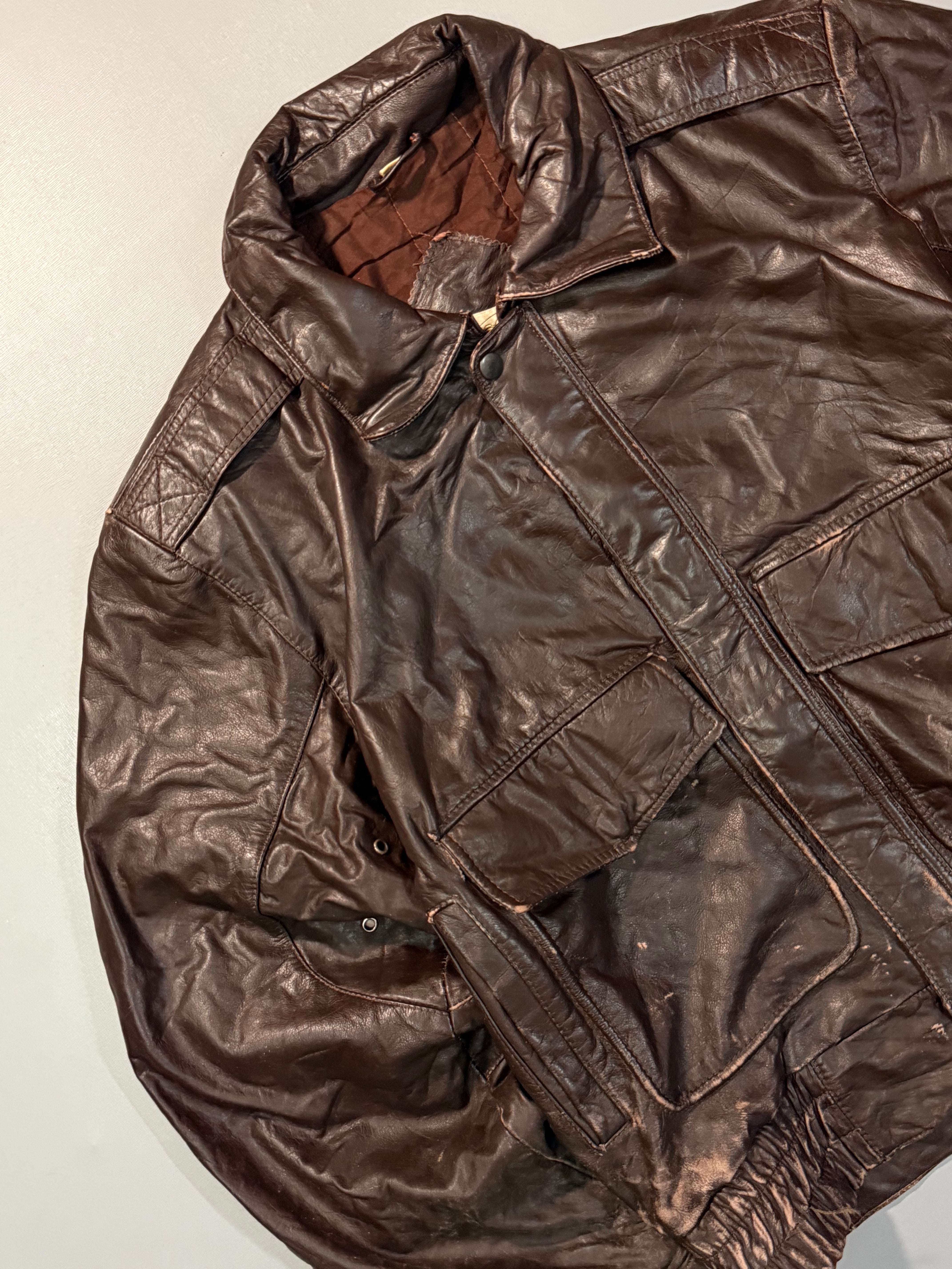Bomber leather jacket(M/L)