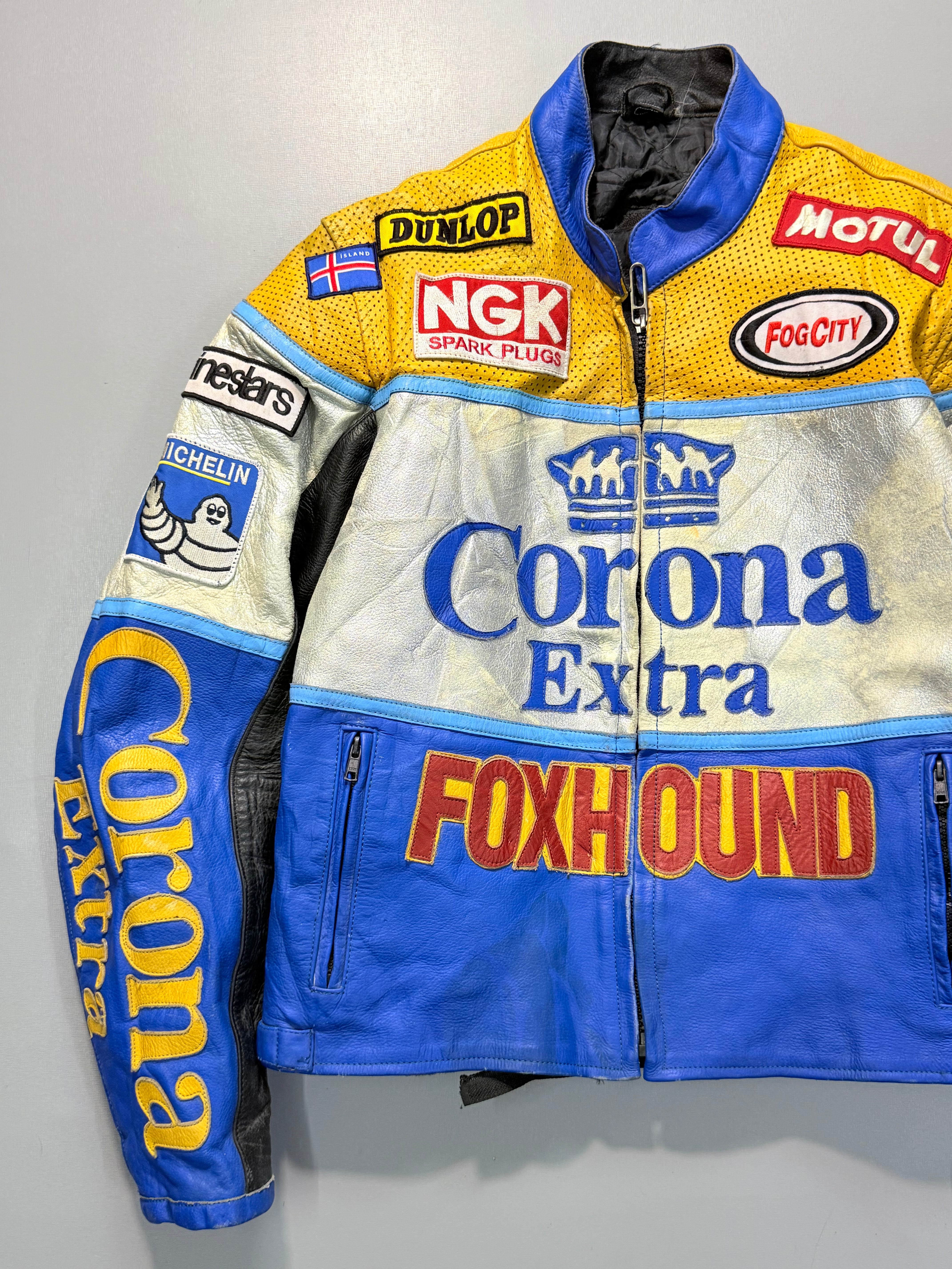 Corona extra biker leather jacket(XS/S)