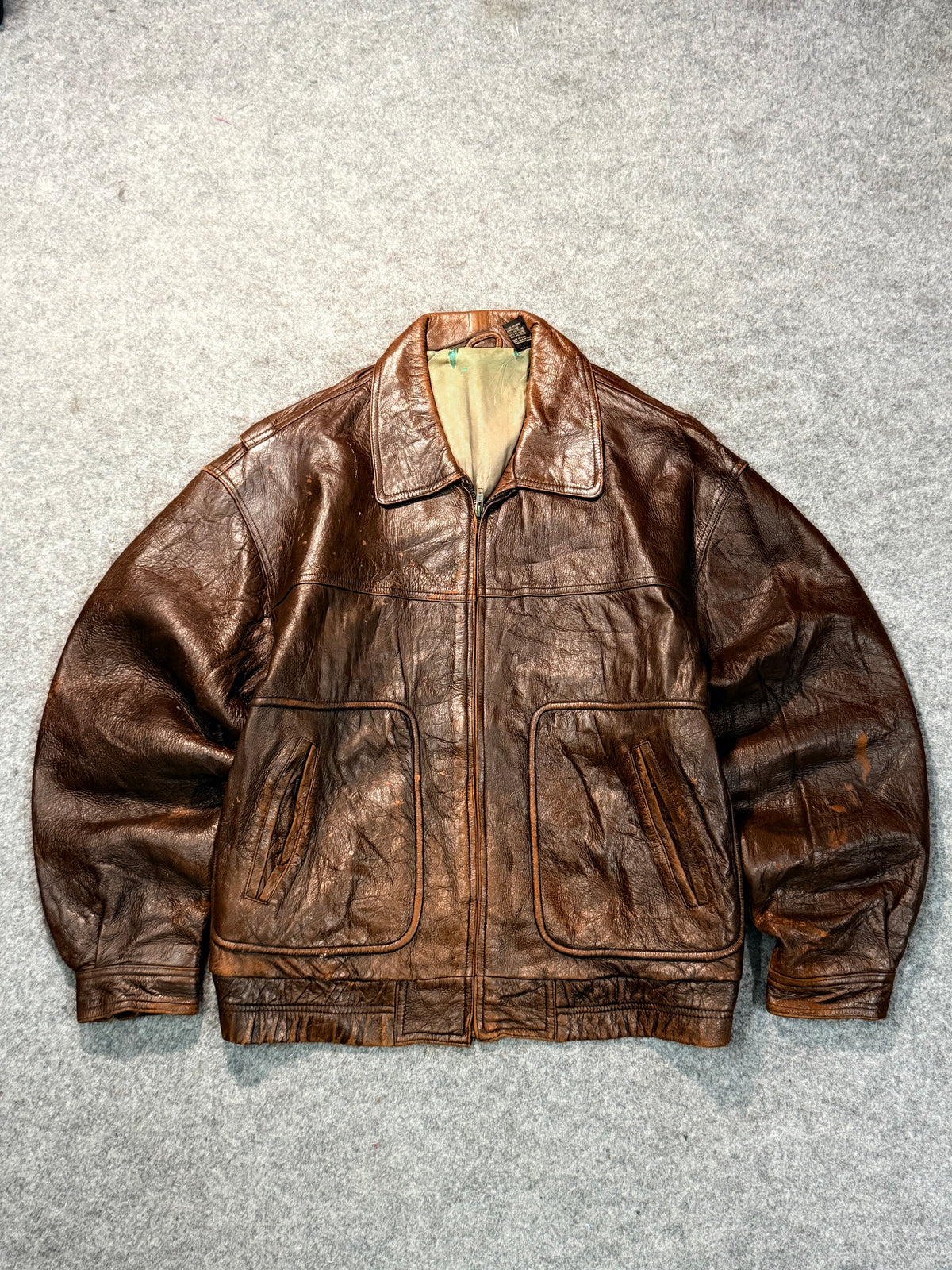 Bomber leather jacket(M/L)