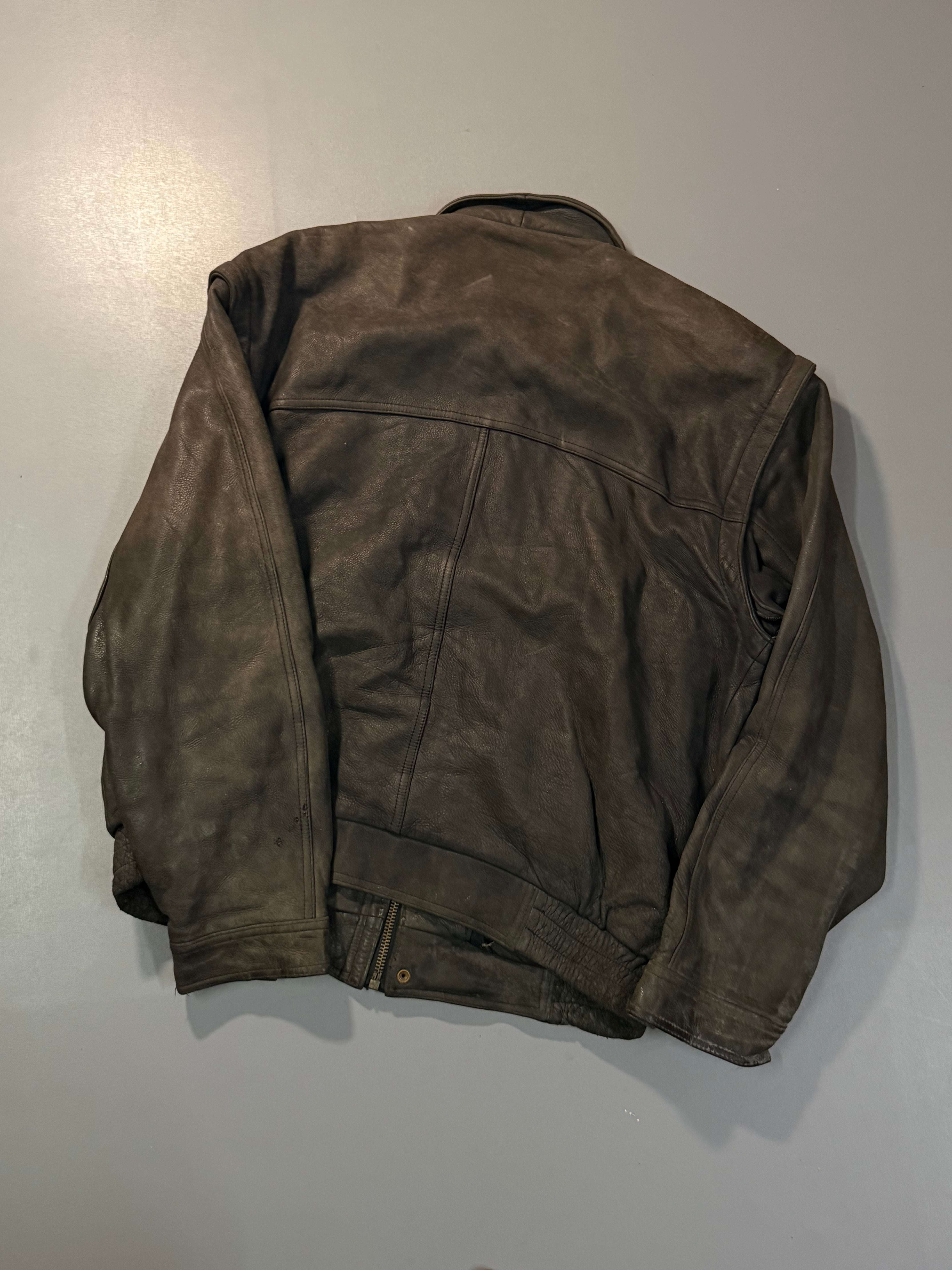 Bomber leather jacket(M/L)