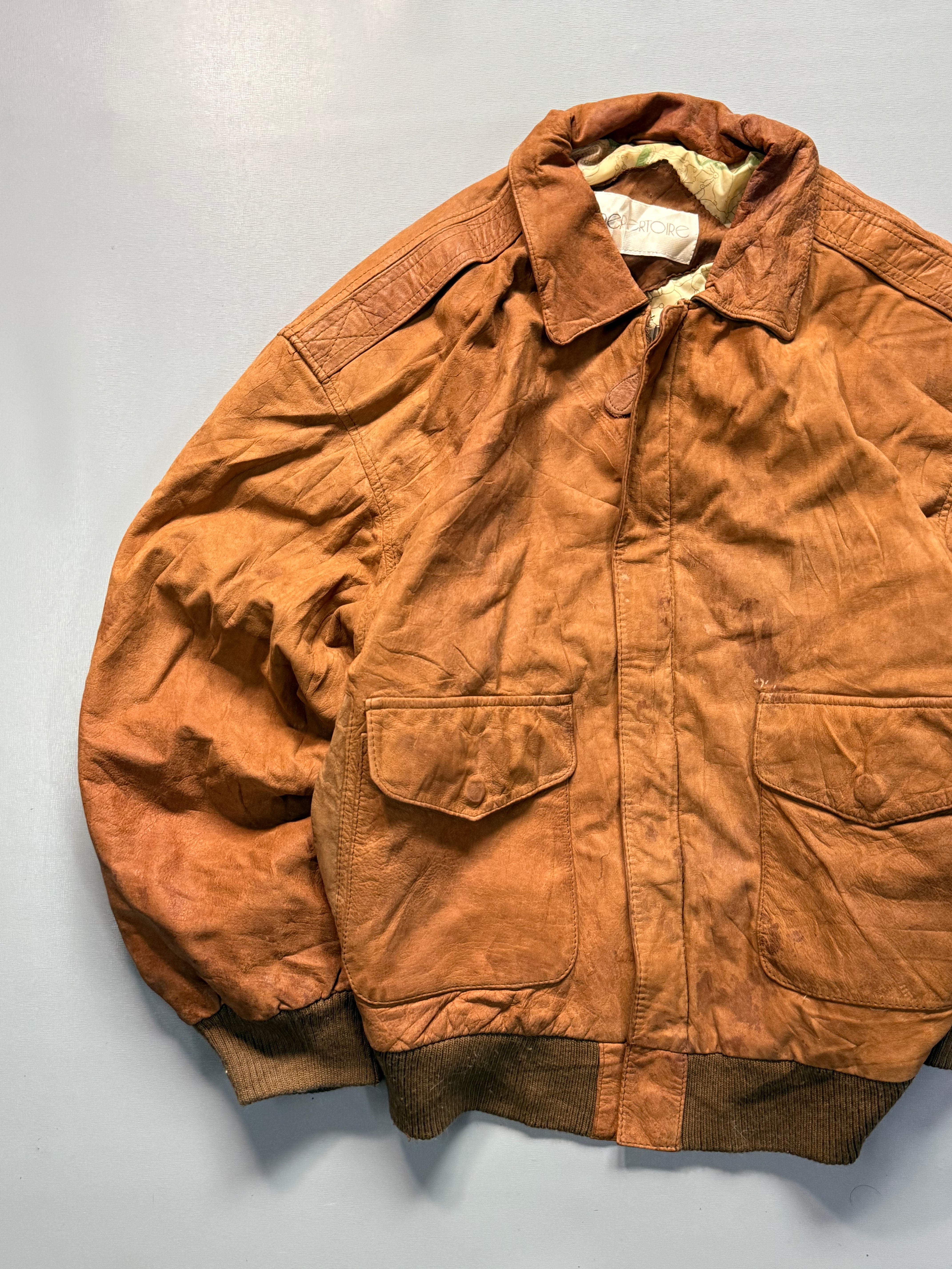 Bomber leather jacket(S/M)