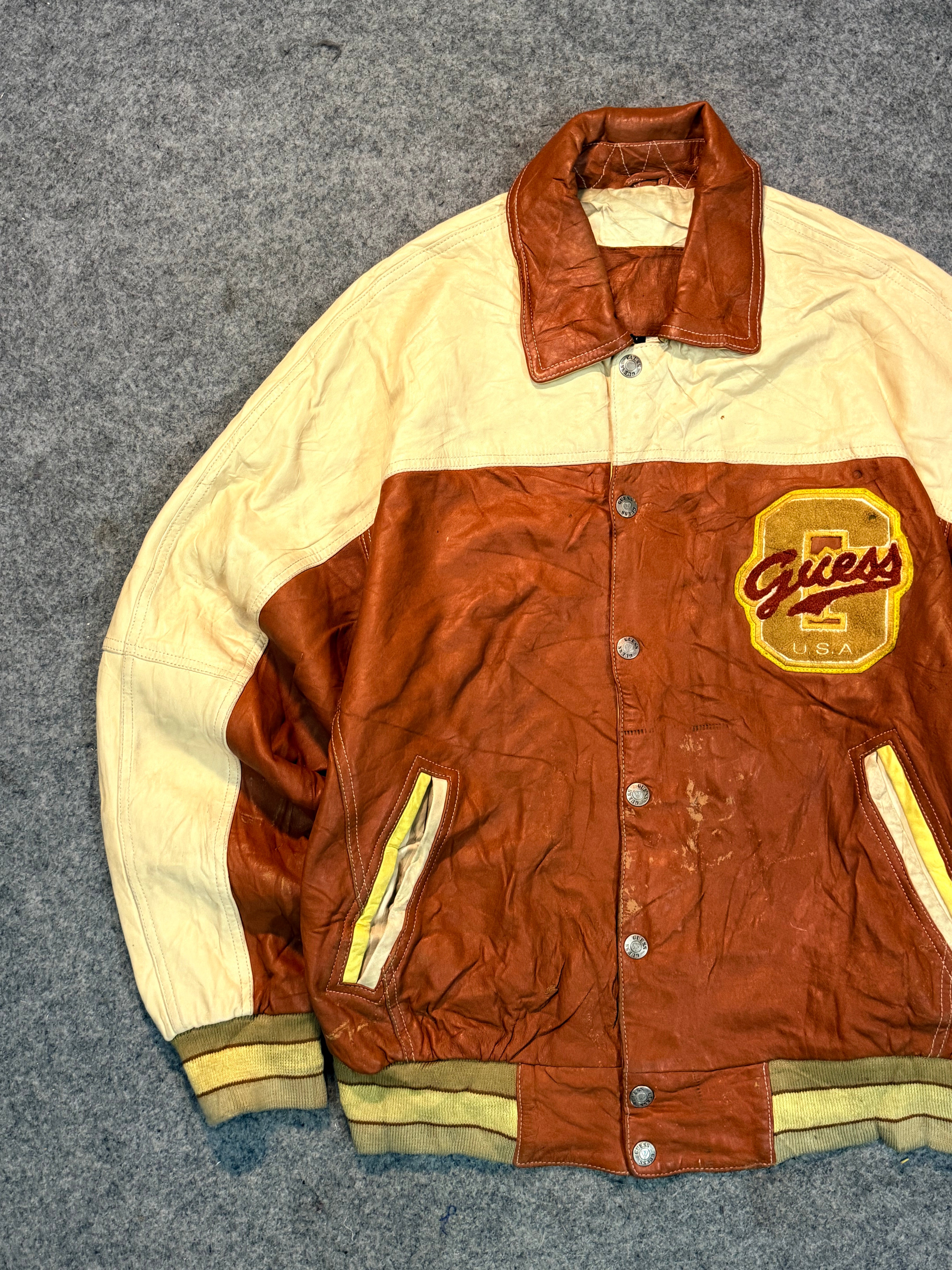 Bomber leather jacket(L/Xl)