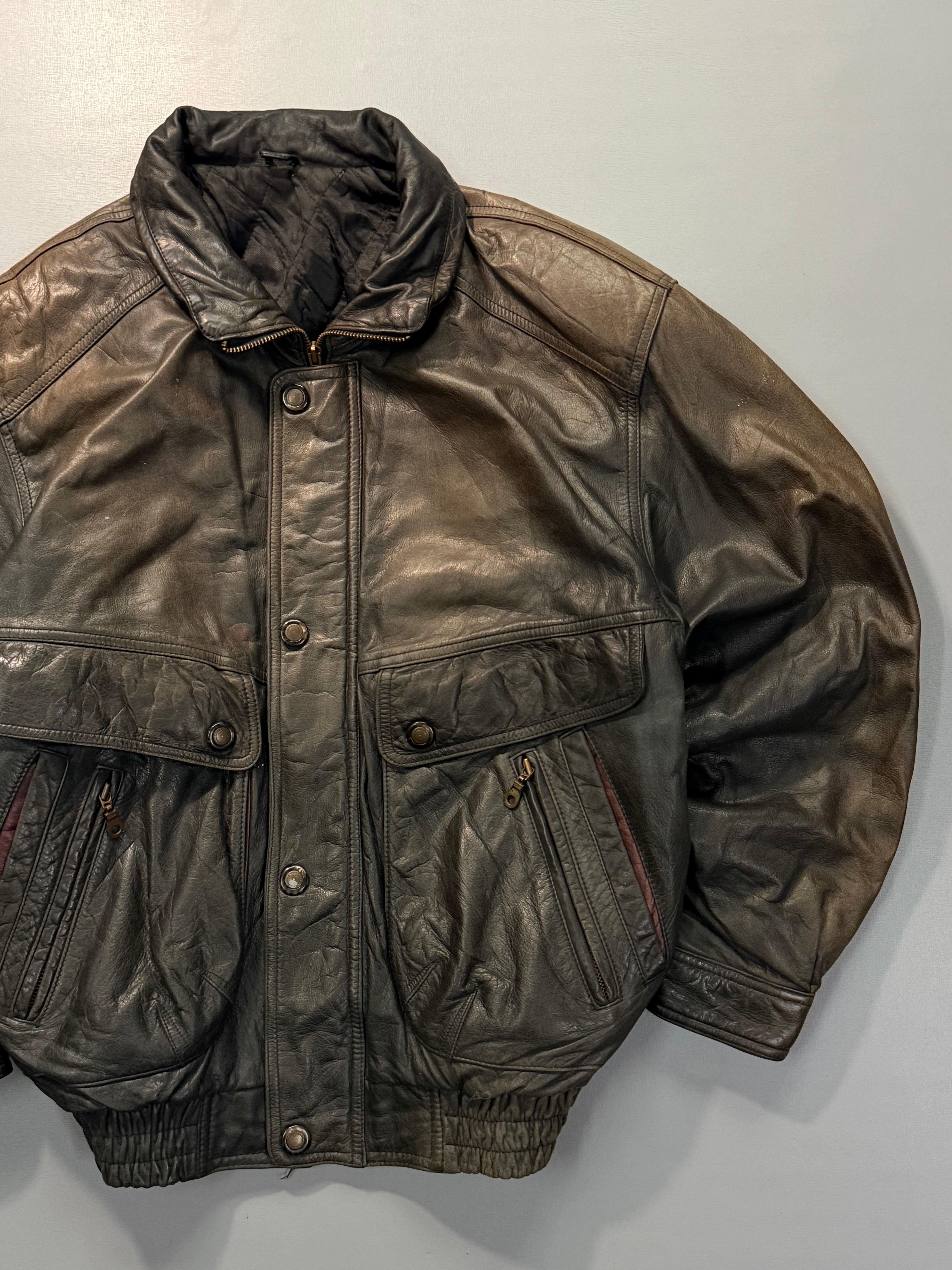 Bomber leather jacket(M/L/XL)