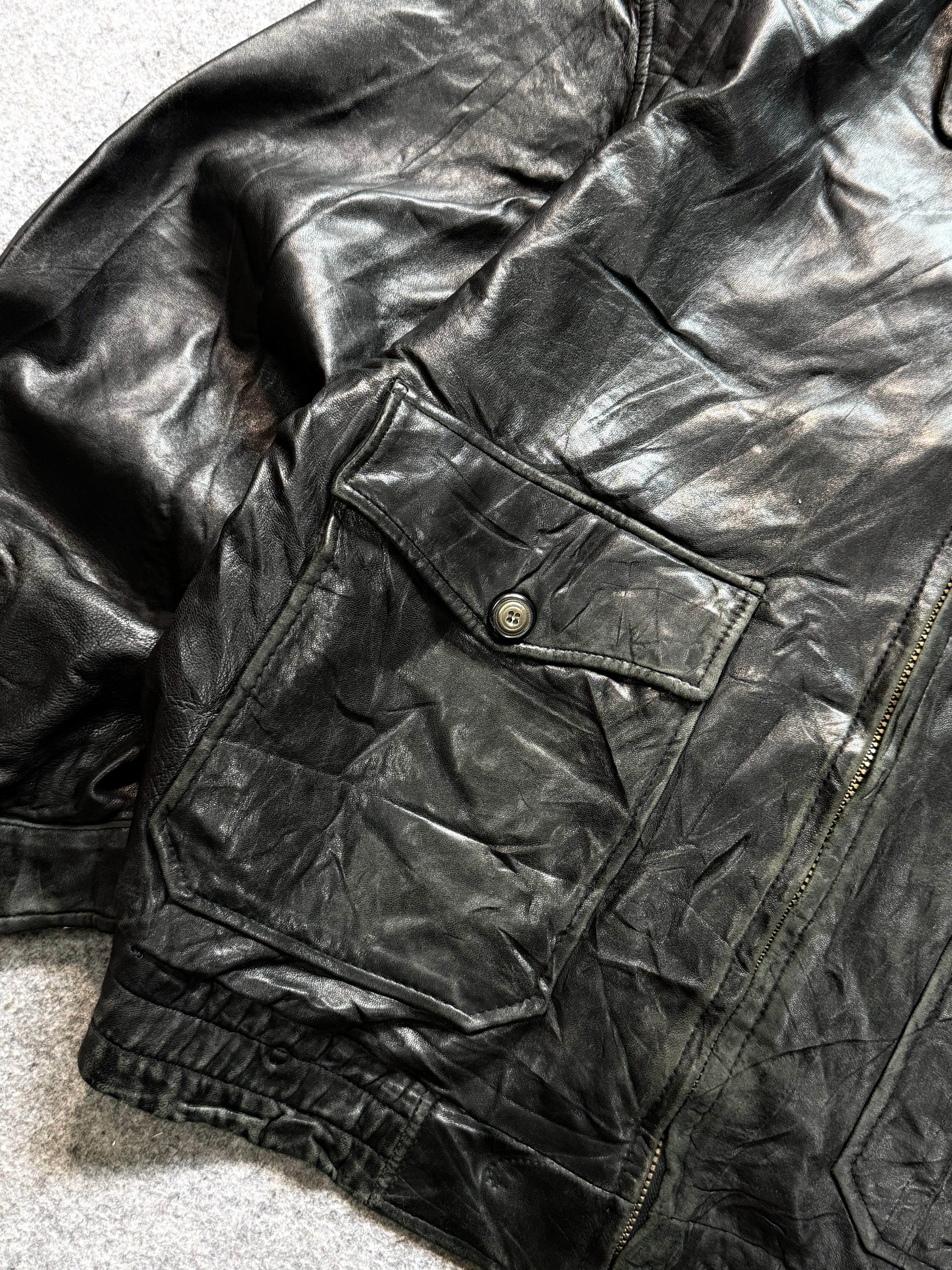 Bomber leather jacket(M/L/XL)