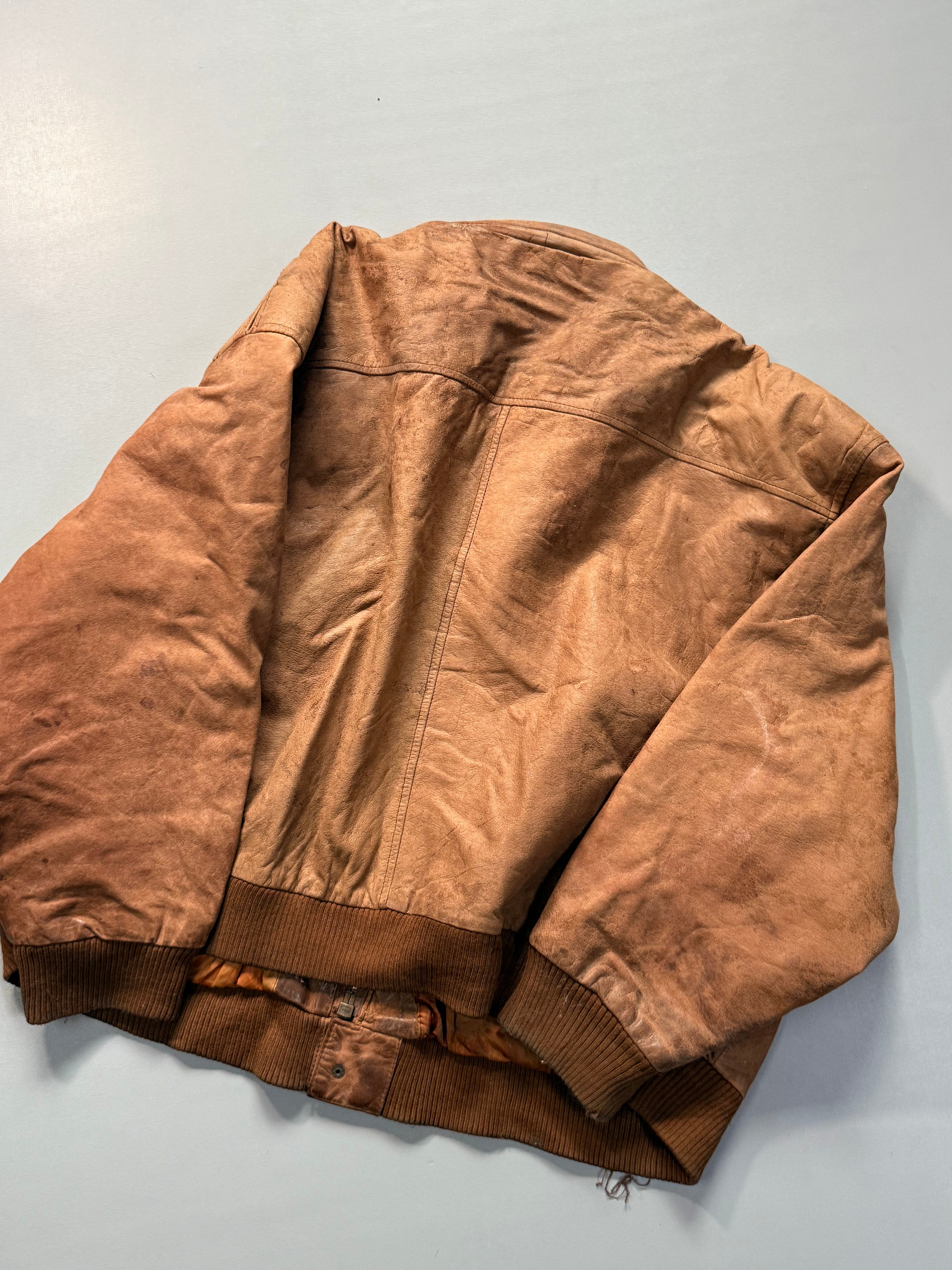 Bomber leather jacket(L/XL)