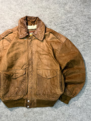 Bomber leather jacket(M/L)