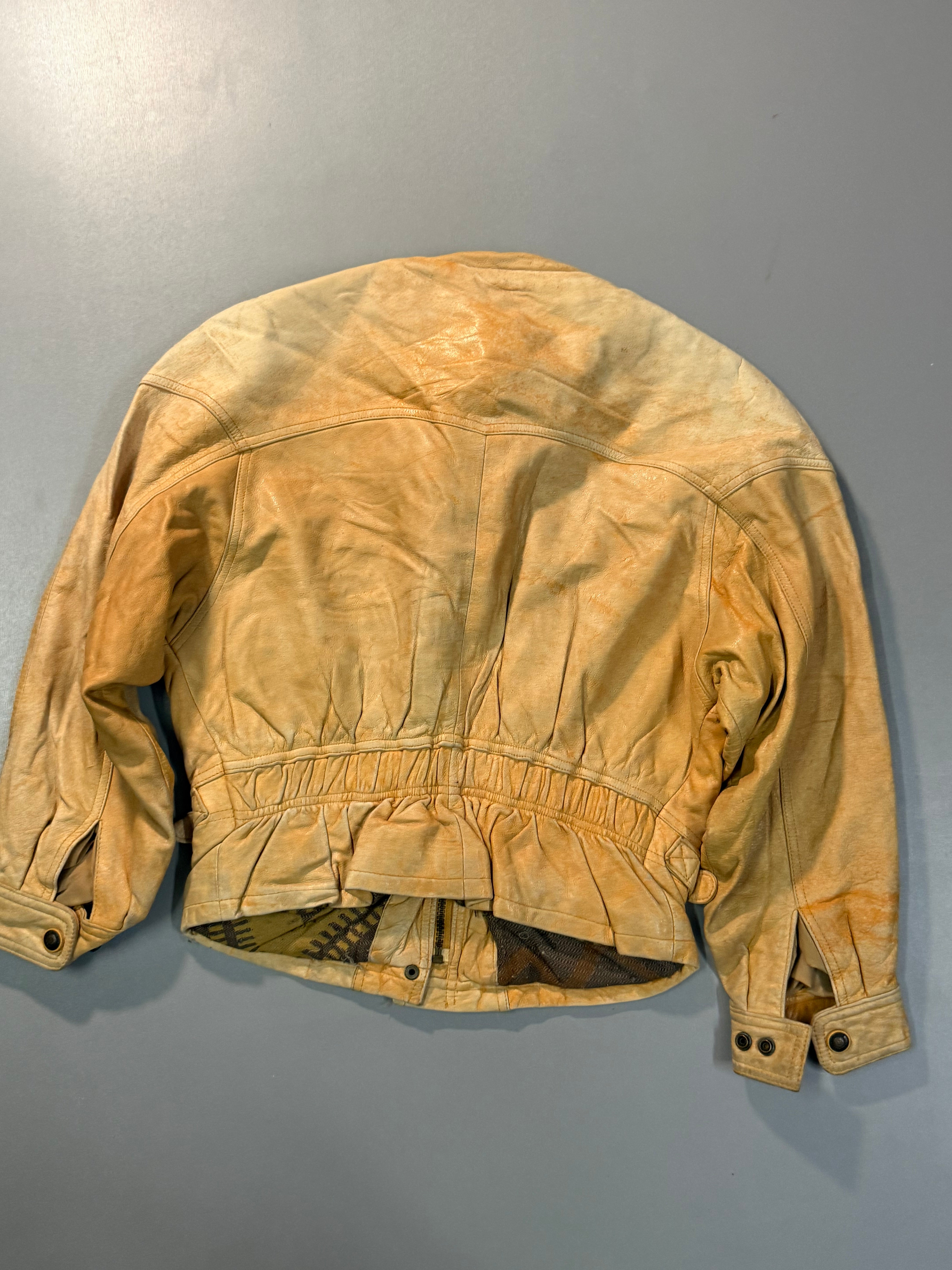 Bomber leather jacket(XS/S)