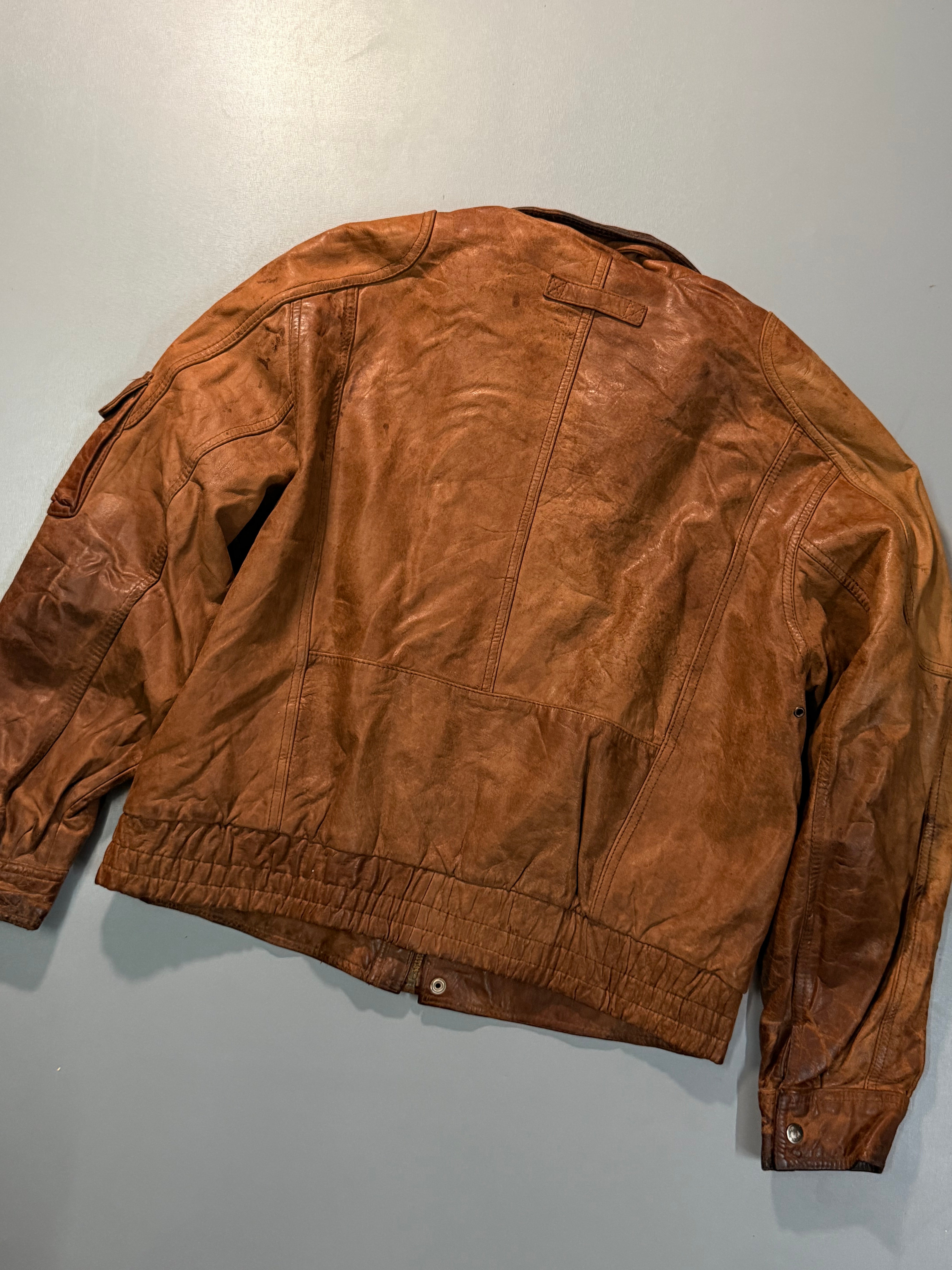 Bomber leather jacket(S/M)