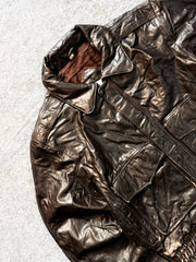 BOMBER LEATHER JACKET(M/L)