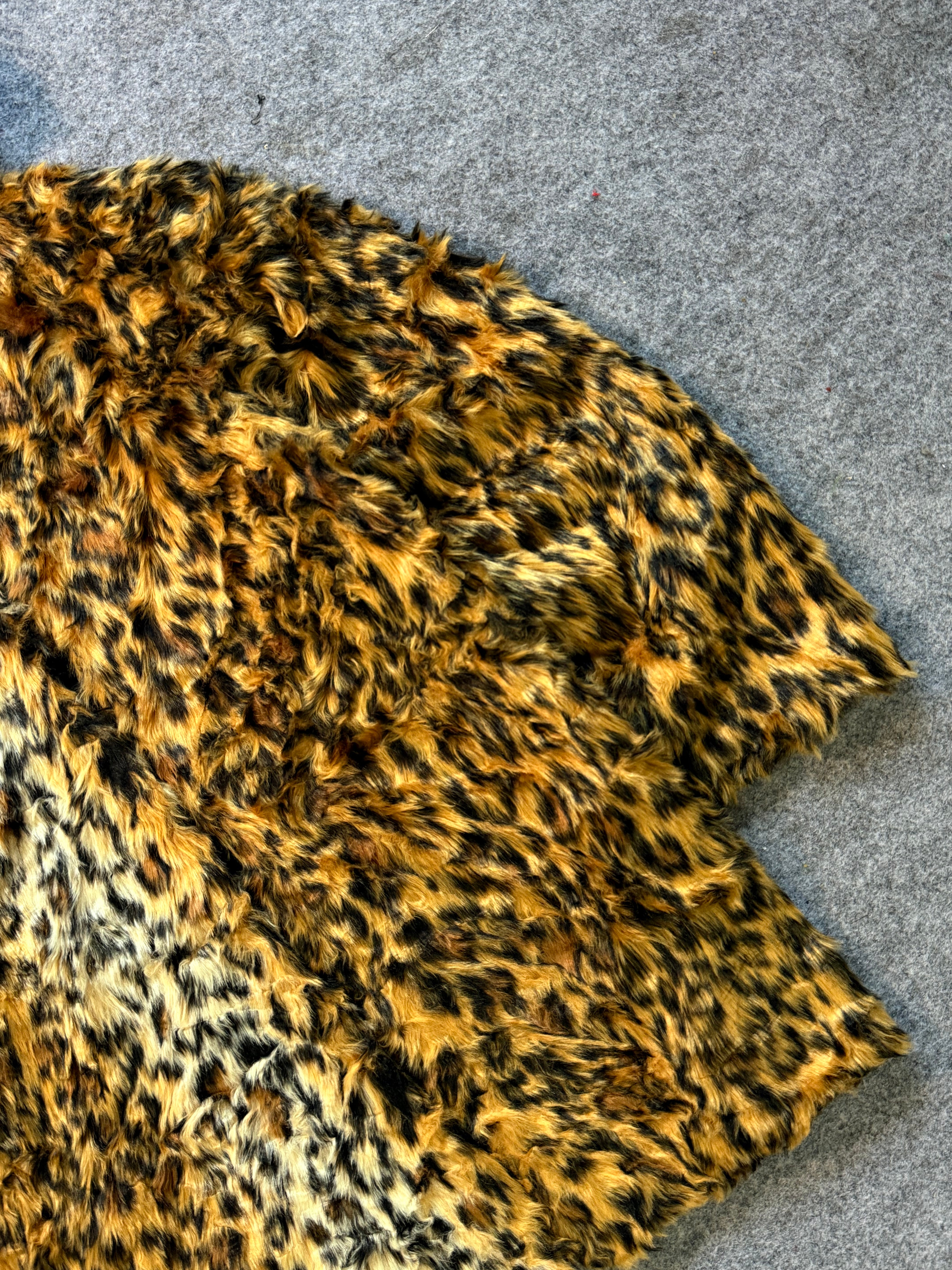 ANIMAL PRINT FUR COAT(M/L)