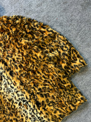 ANIMAL PRINT FUR COAT(M/L)