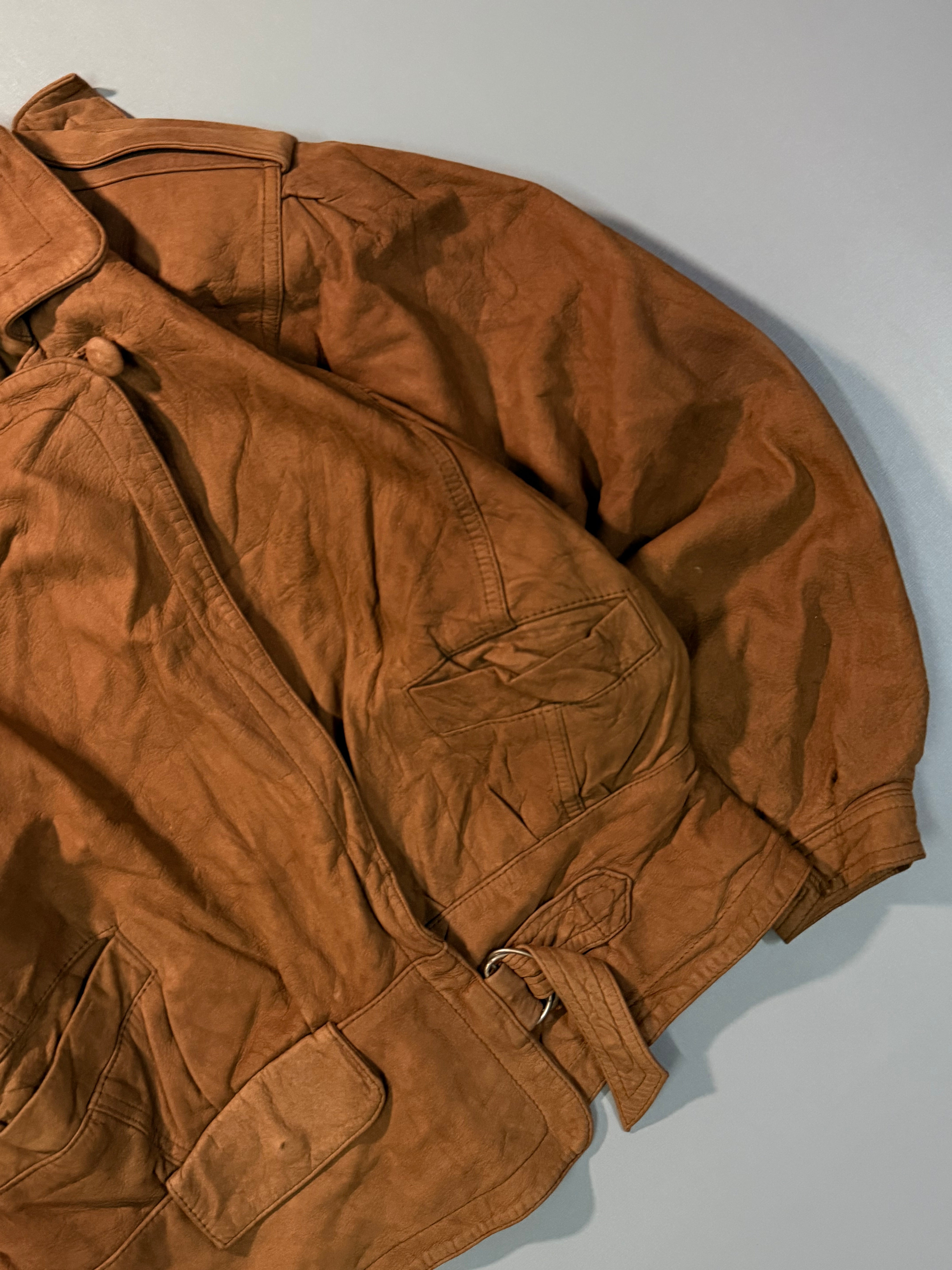Bomber leather jacket(XS/S)