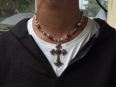Red cross necklace