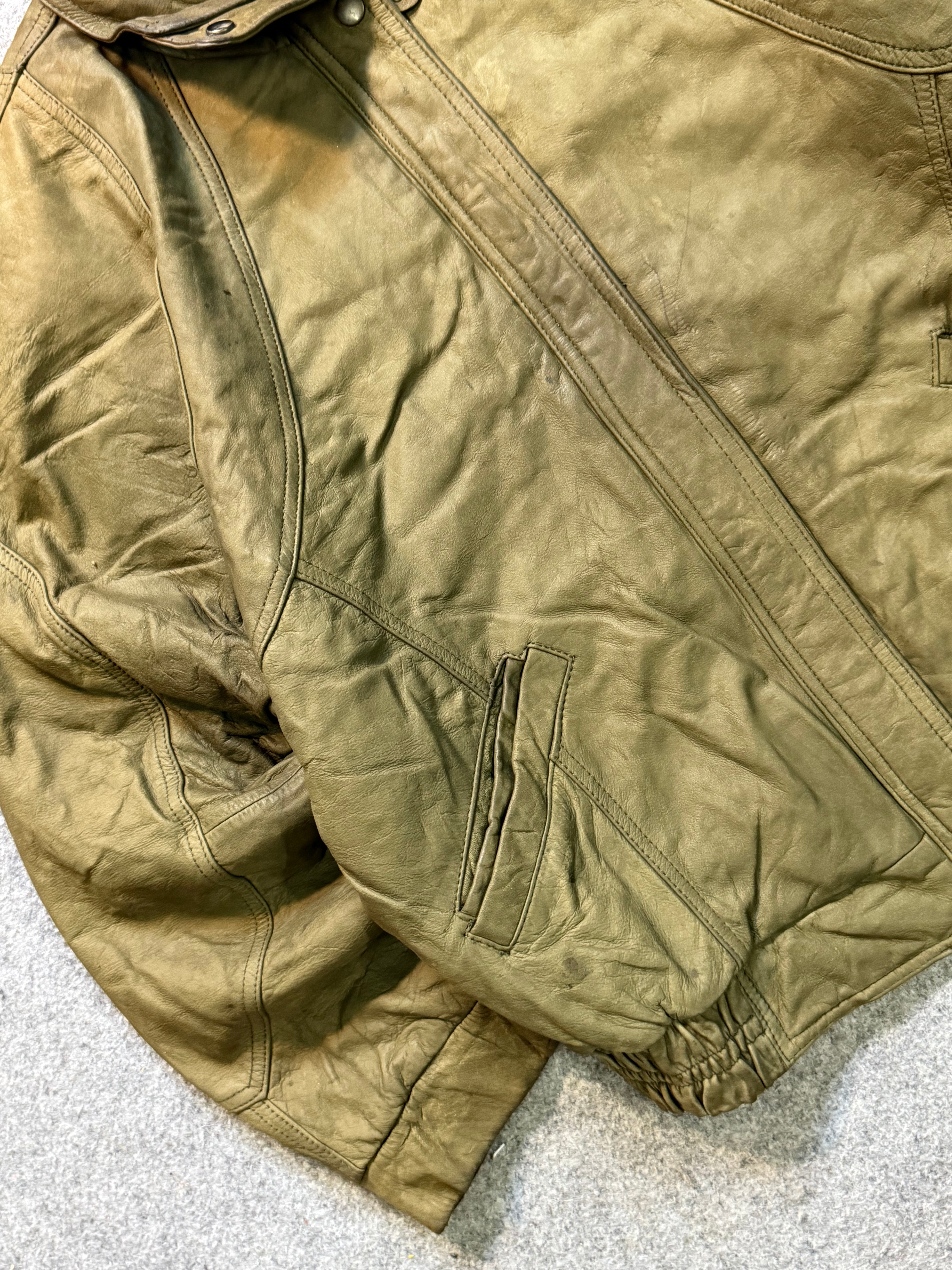 Bomber leather jacket(M/L)