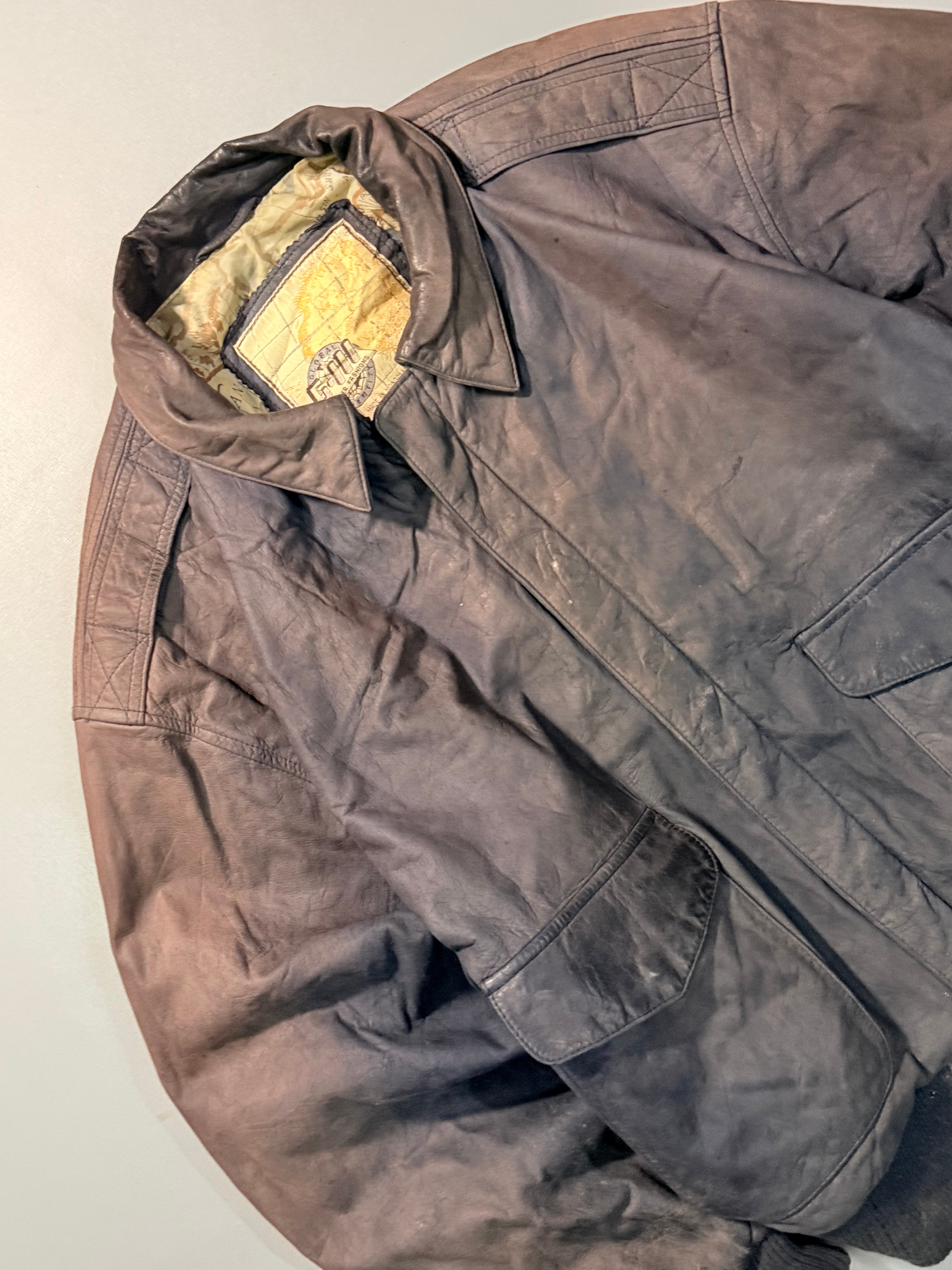 Bomber leather jacket(M/L)