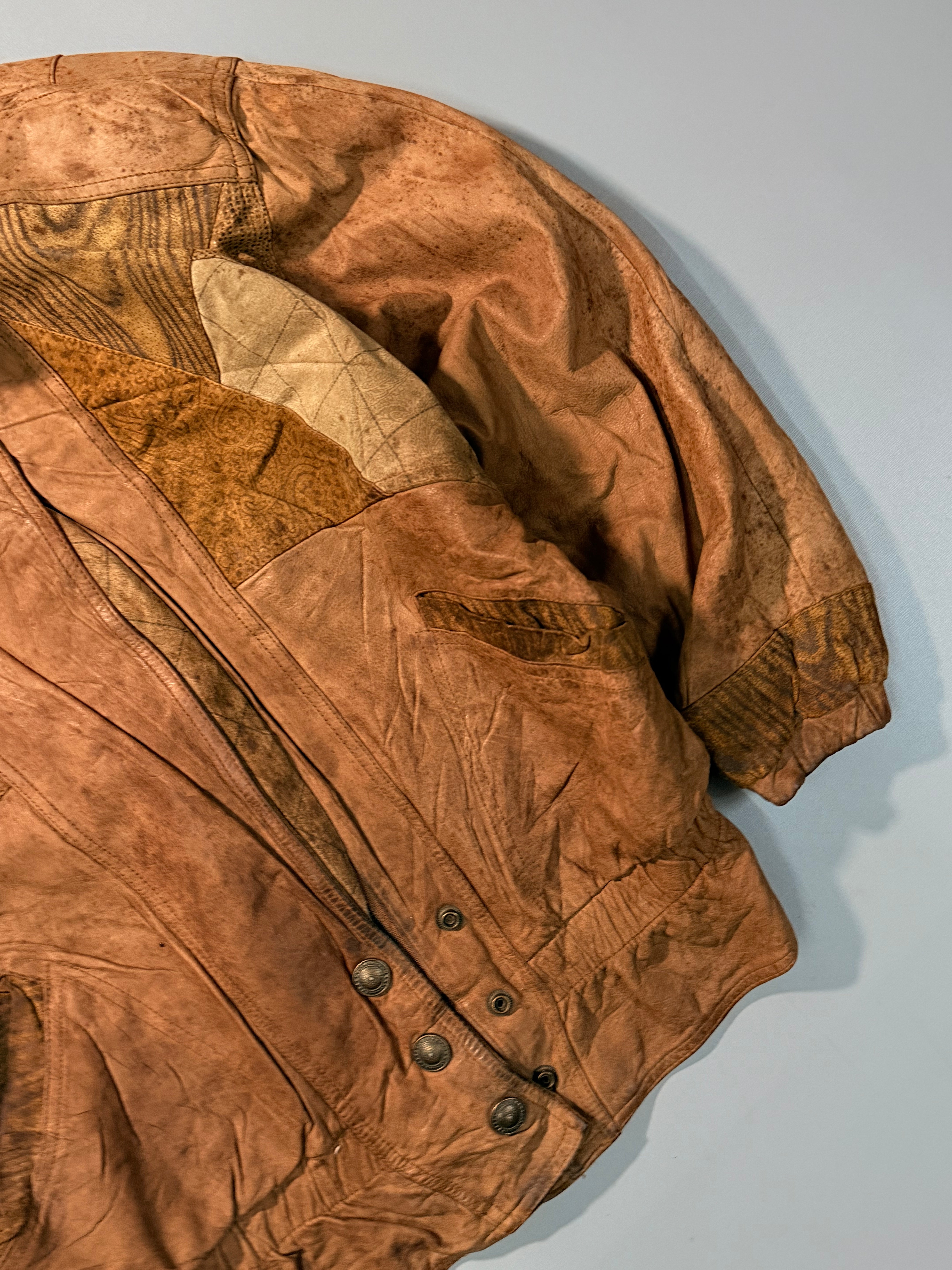 Bomber leather jacket(S/M)