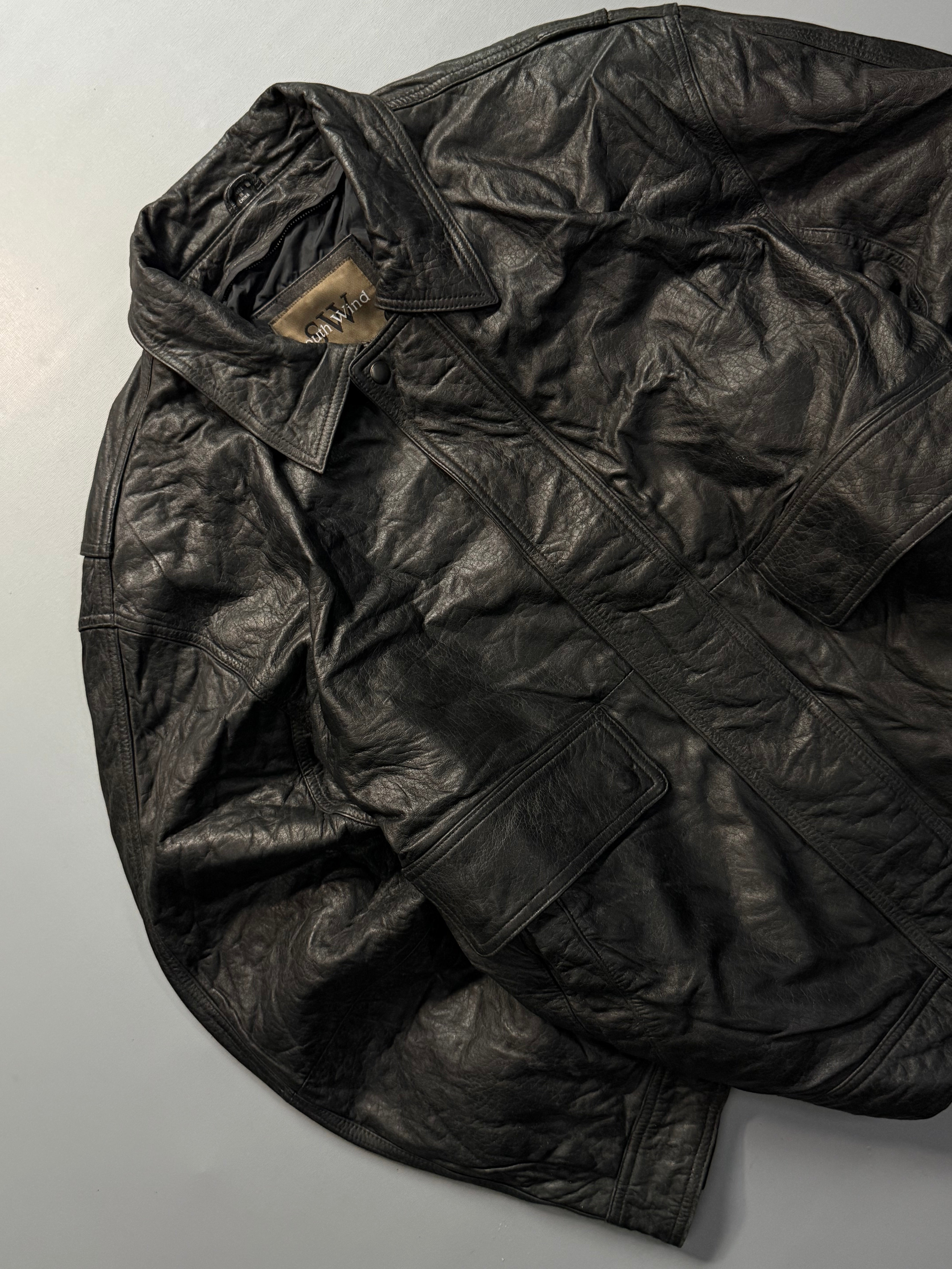 Bomber leather jacket(L/XL)