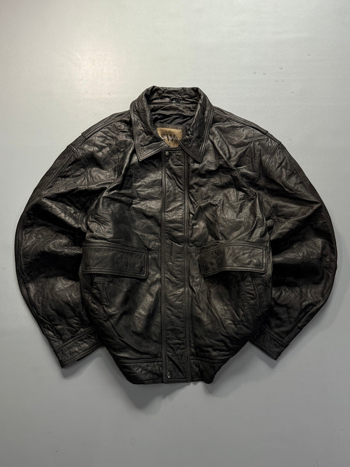Bomber leather jacket(L/XL)