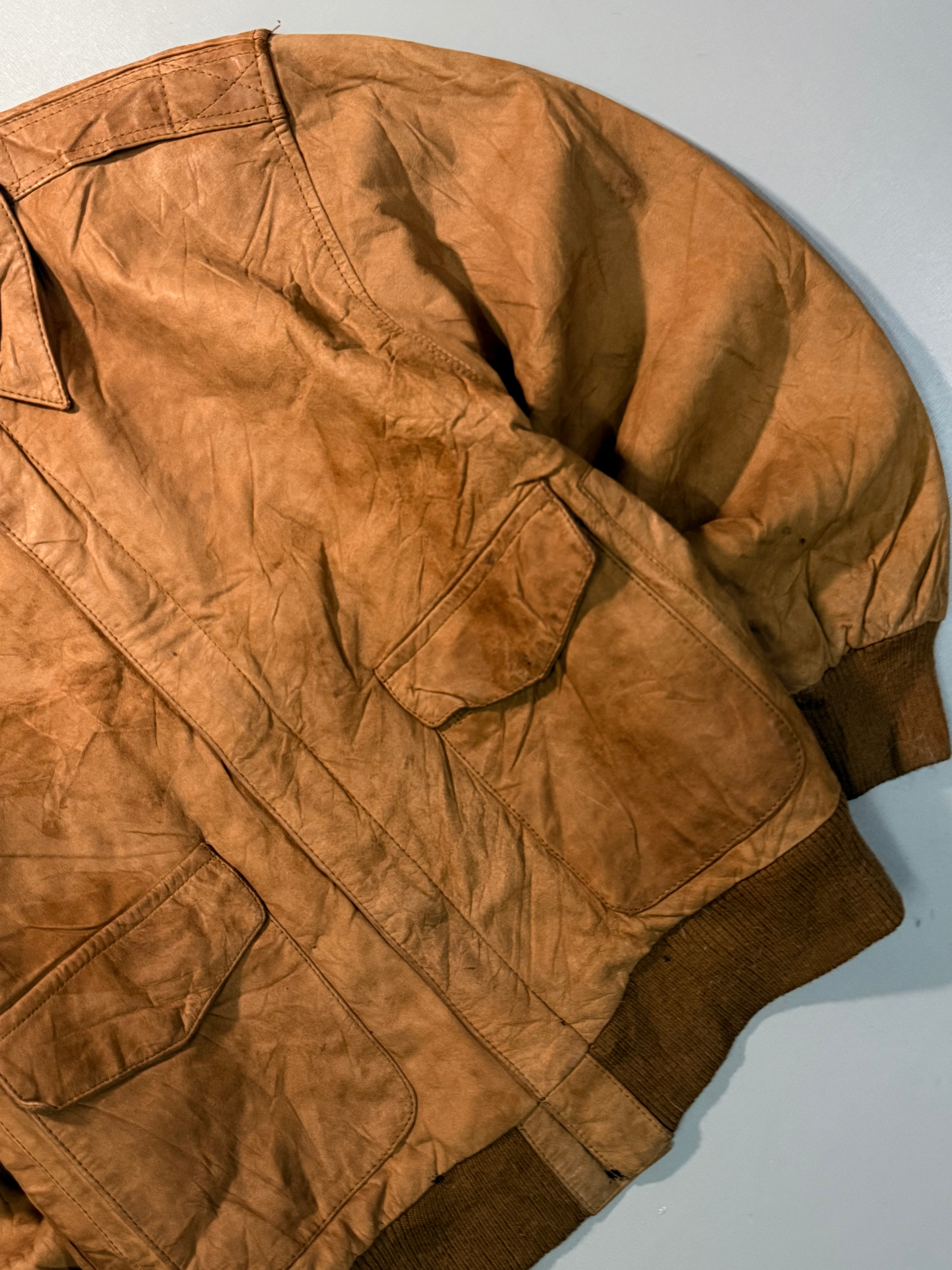 Bomber leather jacket(S/M)