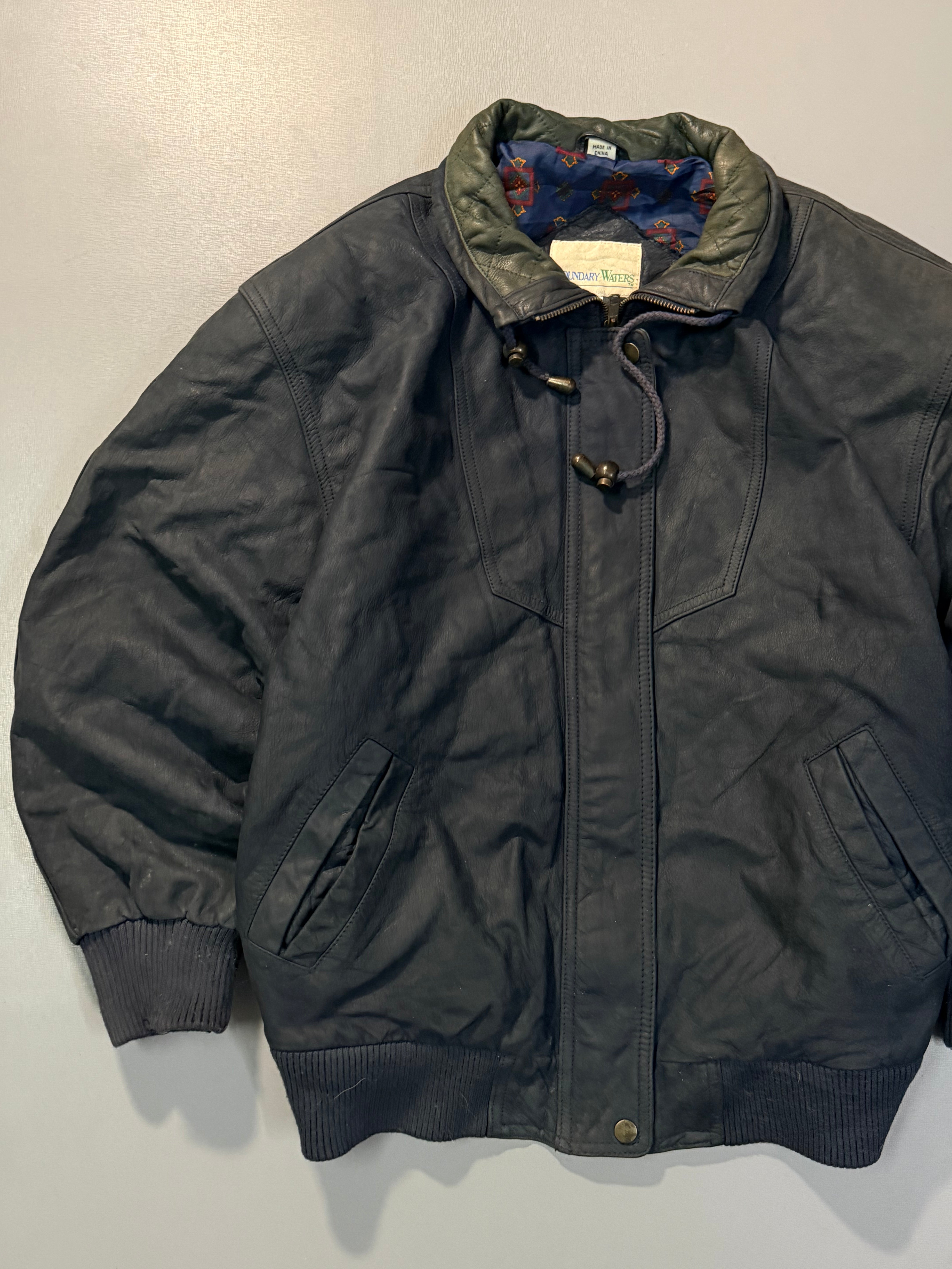 Bomber leather jacket(L/XL)