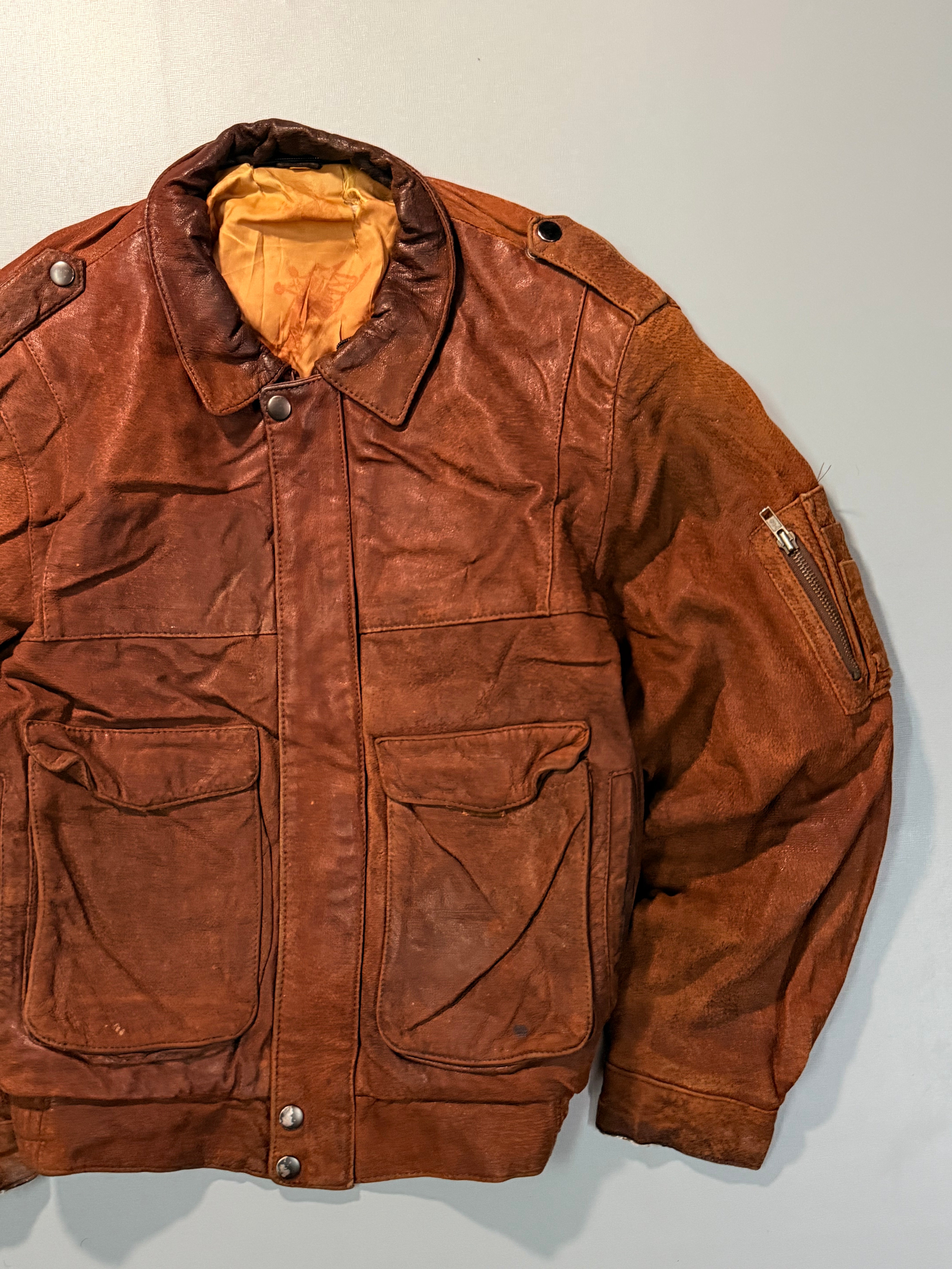 Bomber leather jacket(XS/S)