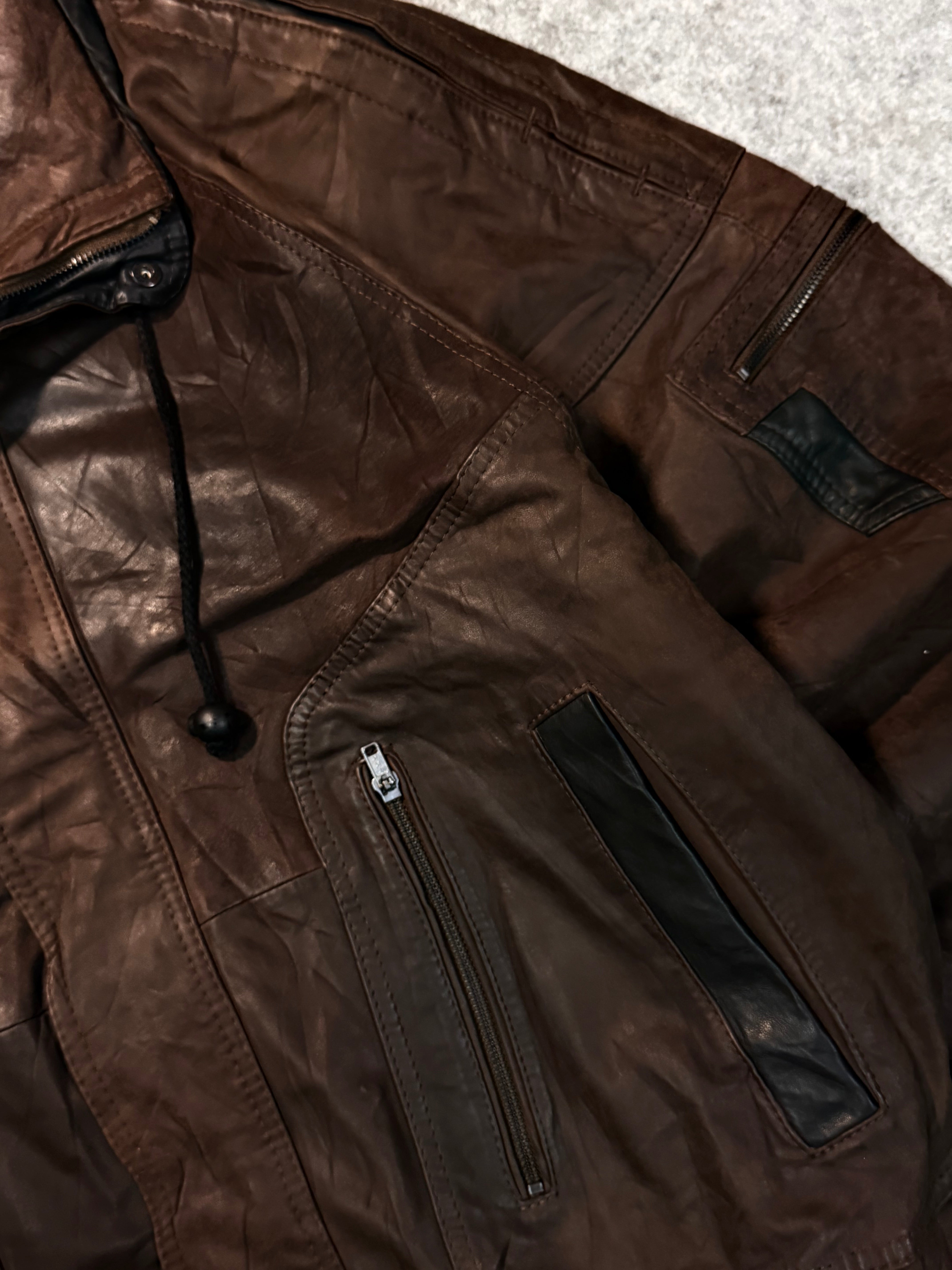 Bomber leather jacket(XL+)