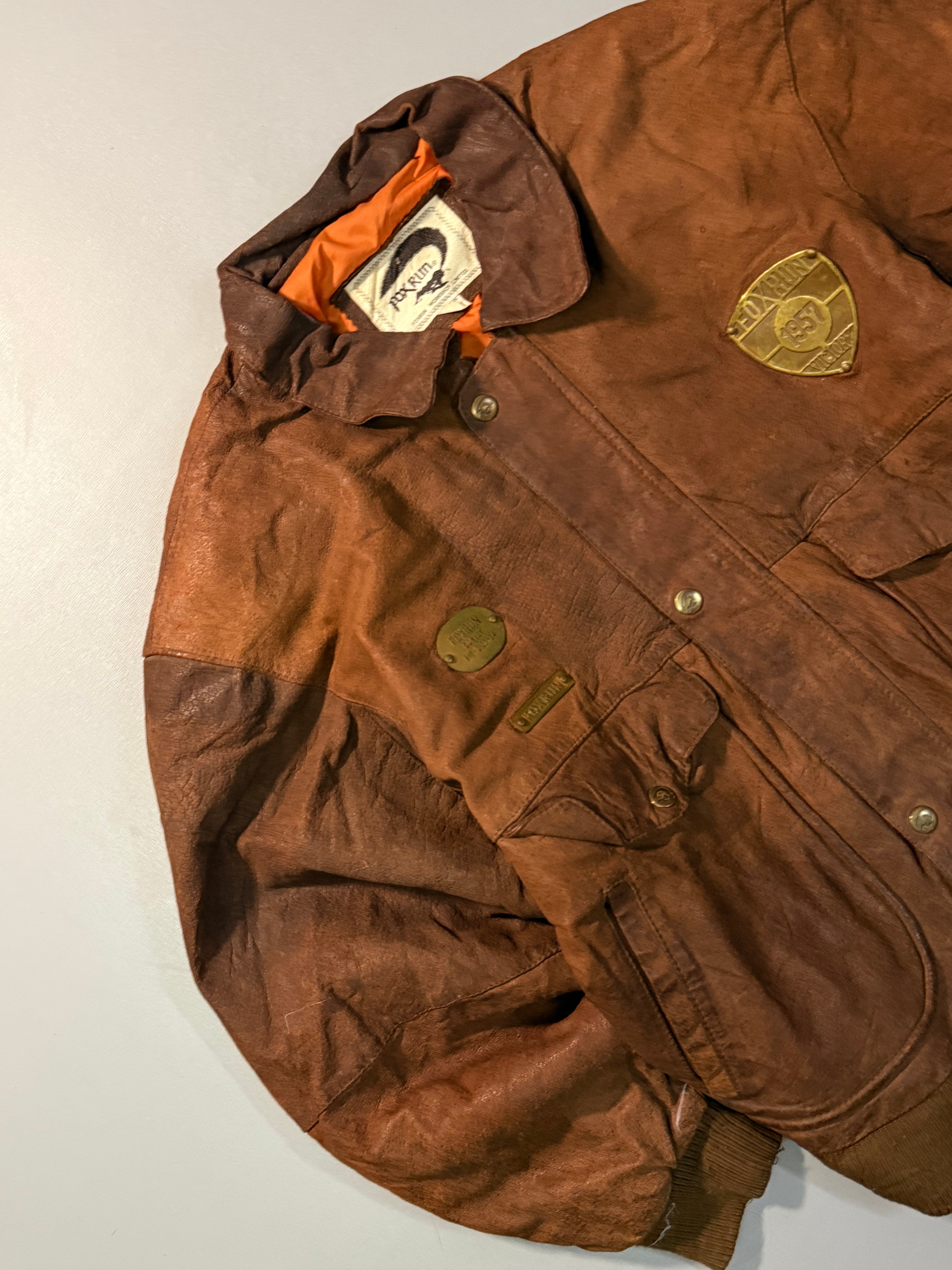 Bomber leather jacket(XS/S)